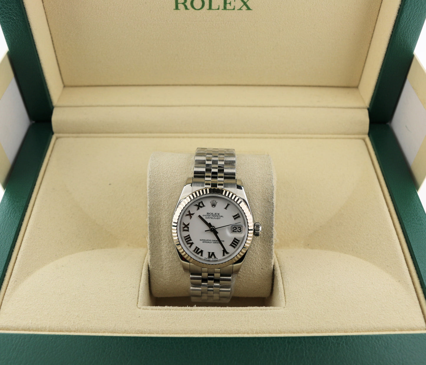 2017 Rolex Datejust 178274 White Roman Dial TT Jubilee No Papers 31mm