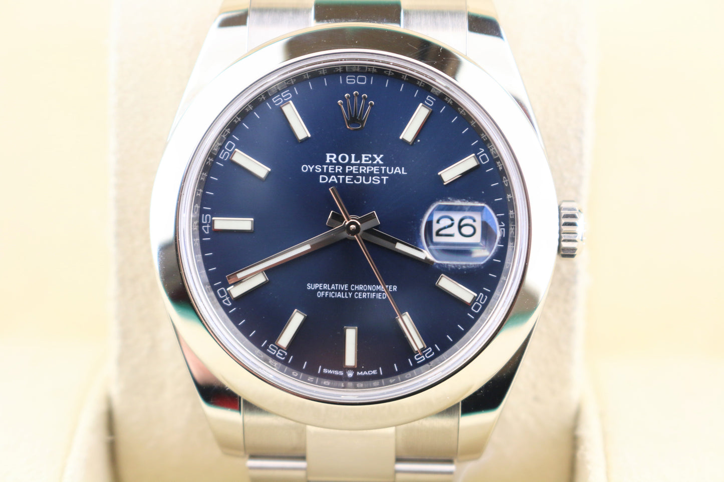 2006 Rolex Mens Datejust 126300 Blue Stick Dial SS Oyster No Papers 41mm