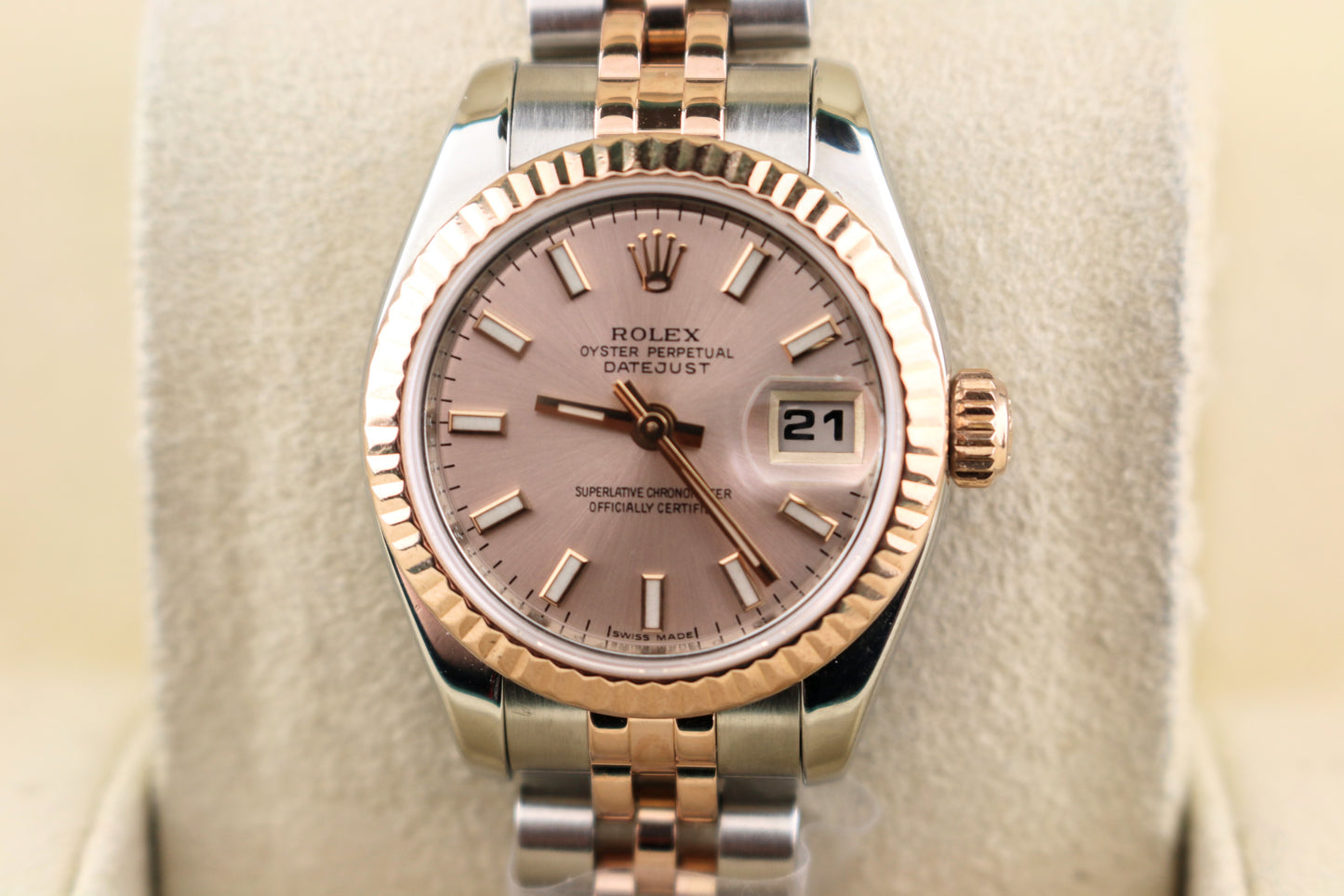2006 Rolex Ladies Datejust 179171 Pink Dial TT 18kt Jubilee Rose No Papers 26mm