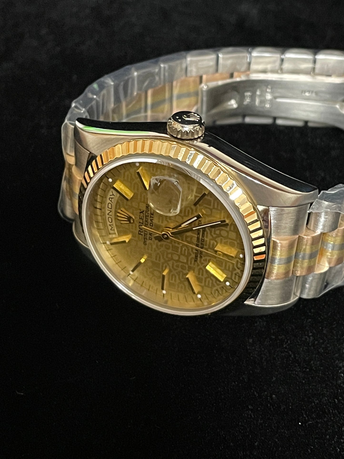 1990 Rolex Day-Date Tridor 18239b Champagne Computer Dial 18kt President 36mm
