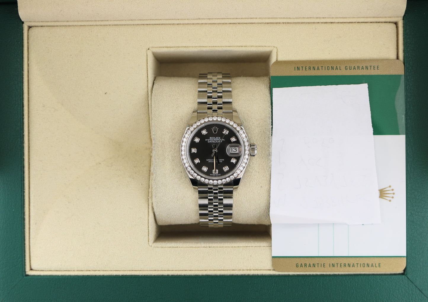 2017 Rolex Datejust 279384RBR Rhodium Diamond Dial + Bezel SS Jubilee Paper 28mm