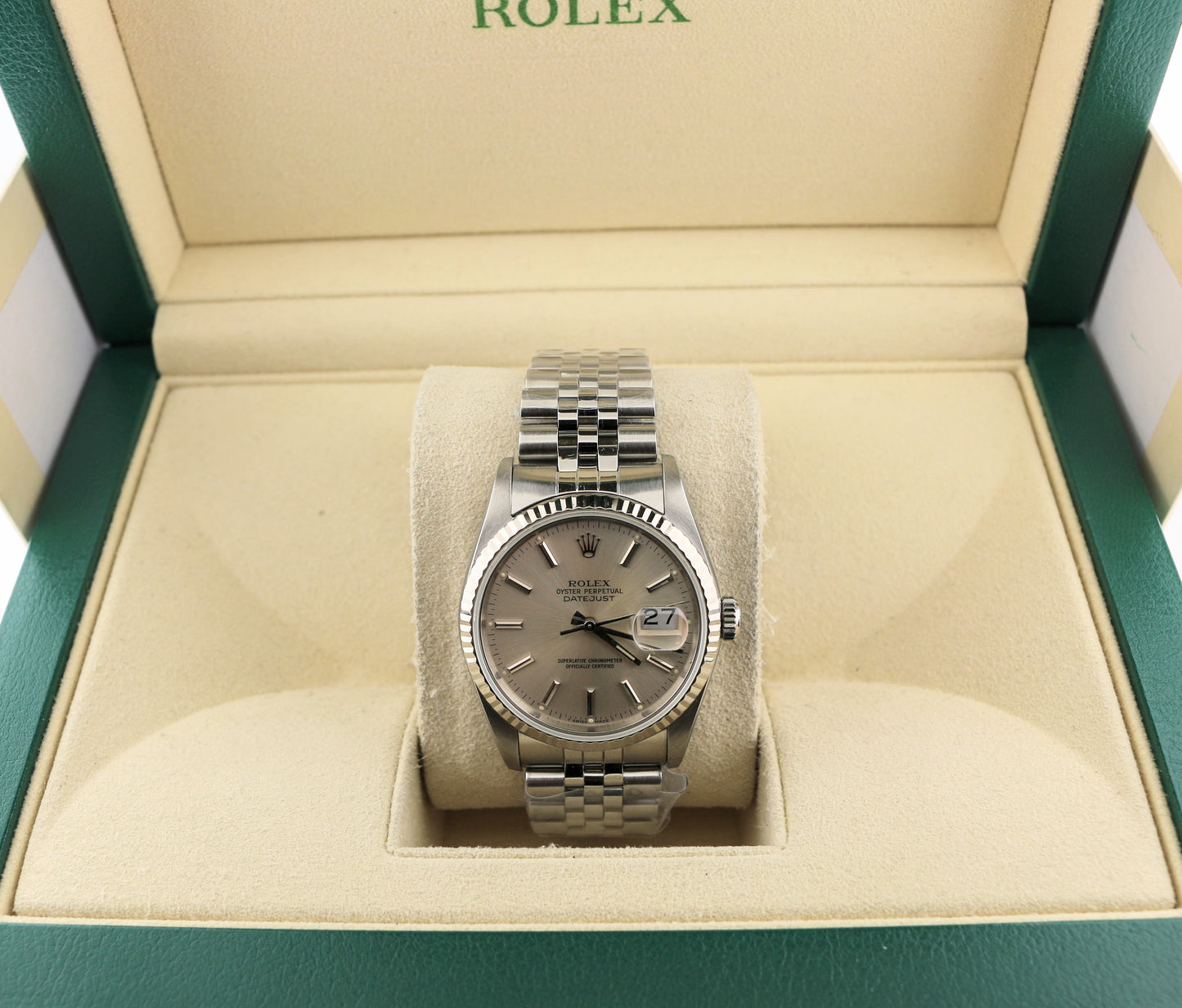 OH 1989 Rolex Datejust 16234 Silver Dial SS Jubilee No Papers 36mm