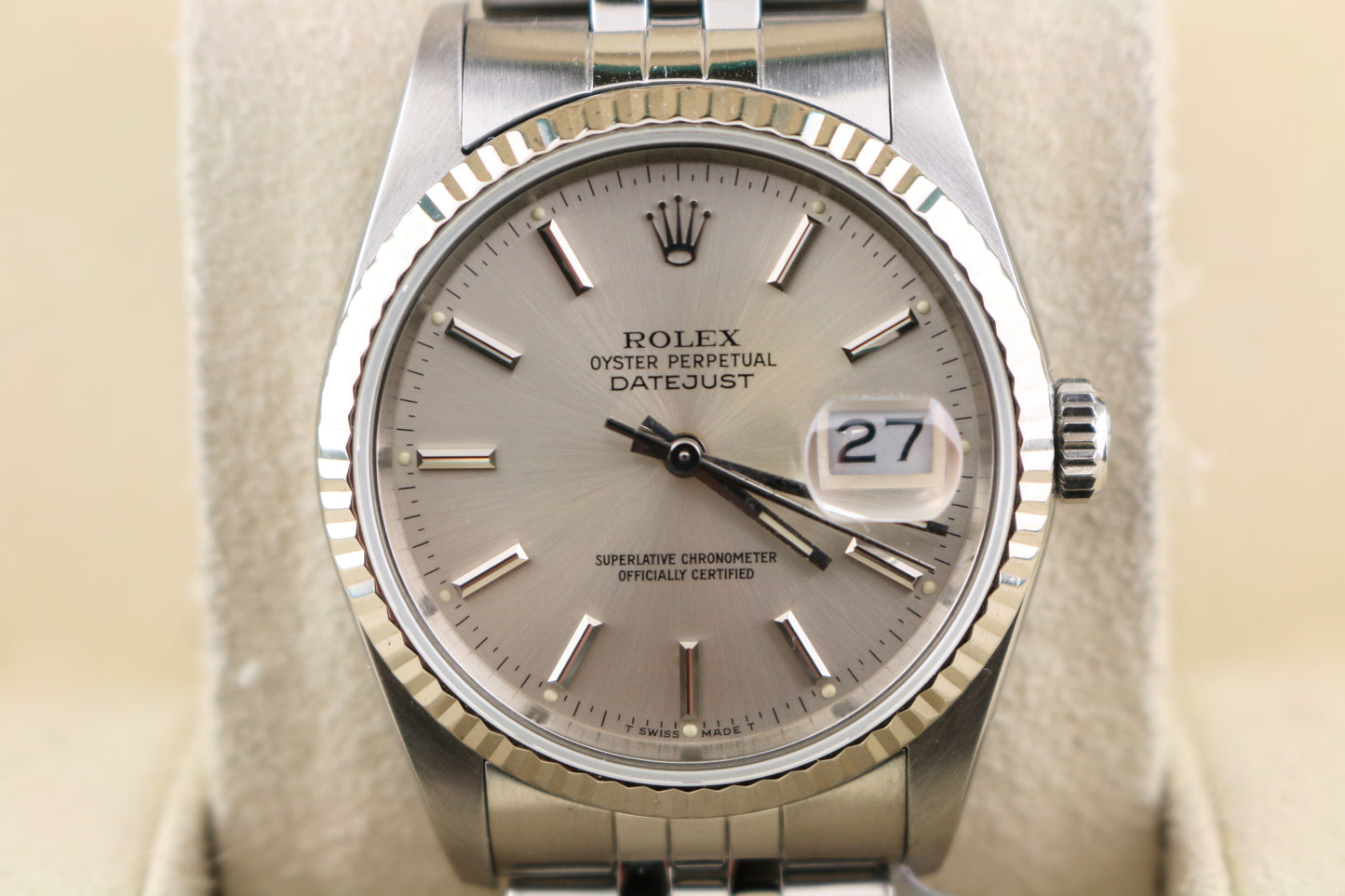 OH 1989 Rolex Datejust 16234 Silver Dial SS Jubilee No Papers 36mm