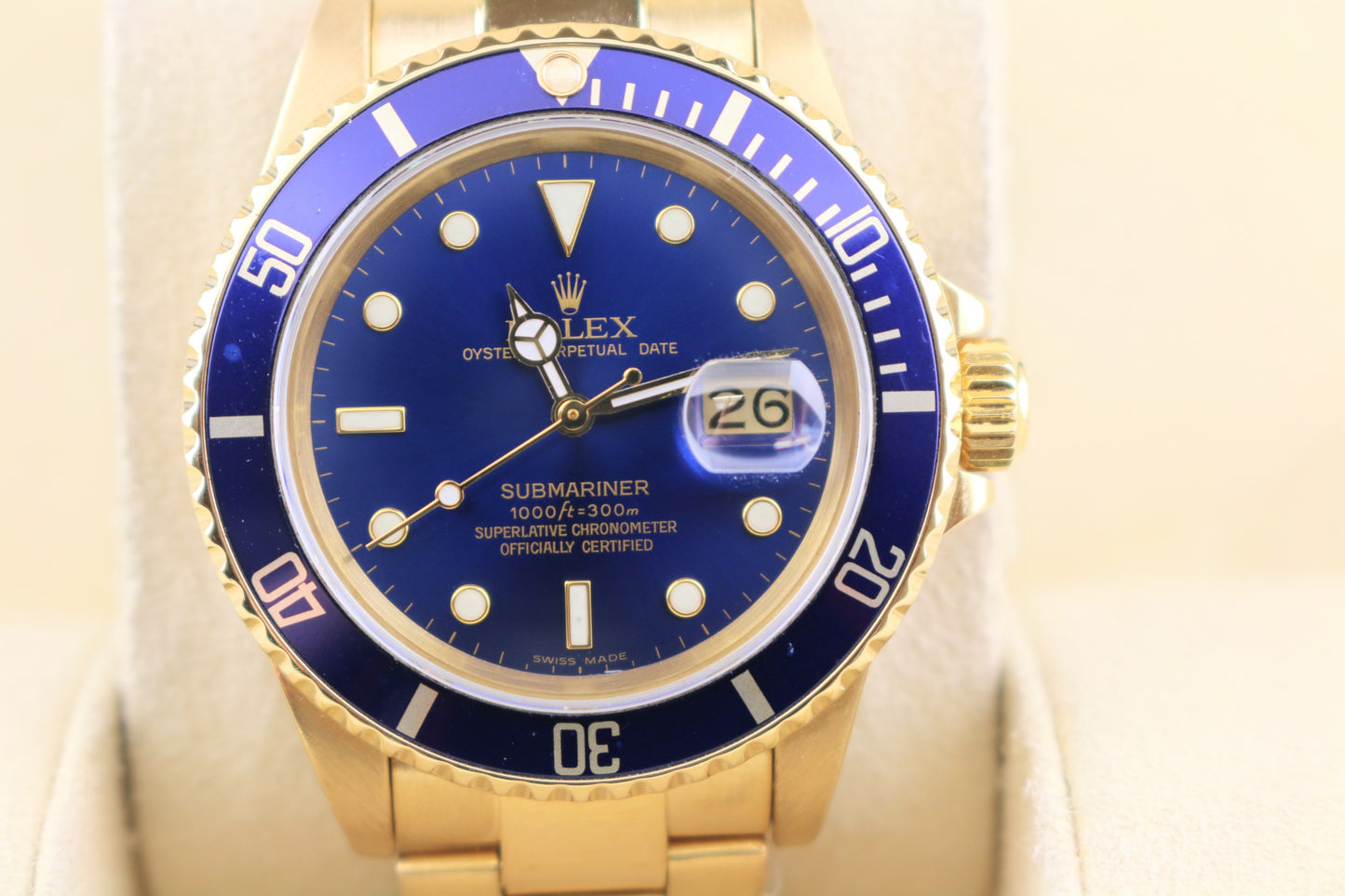 1984 Rolex Submariner 16808 Blue Dial Solid 18kt Oyster No Papers 40mm