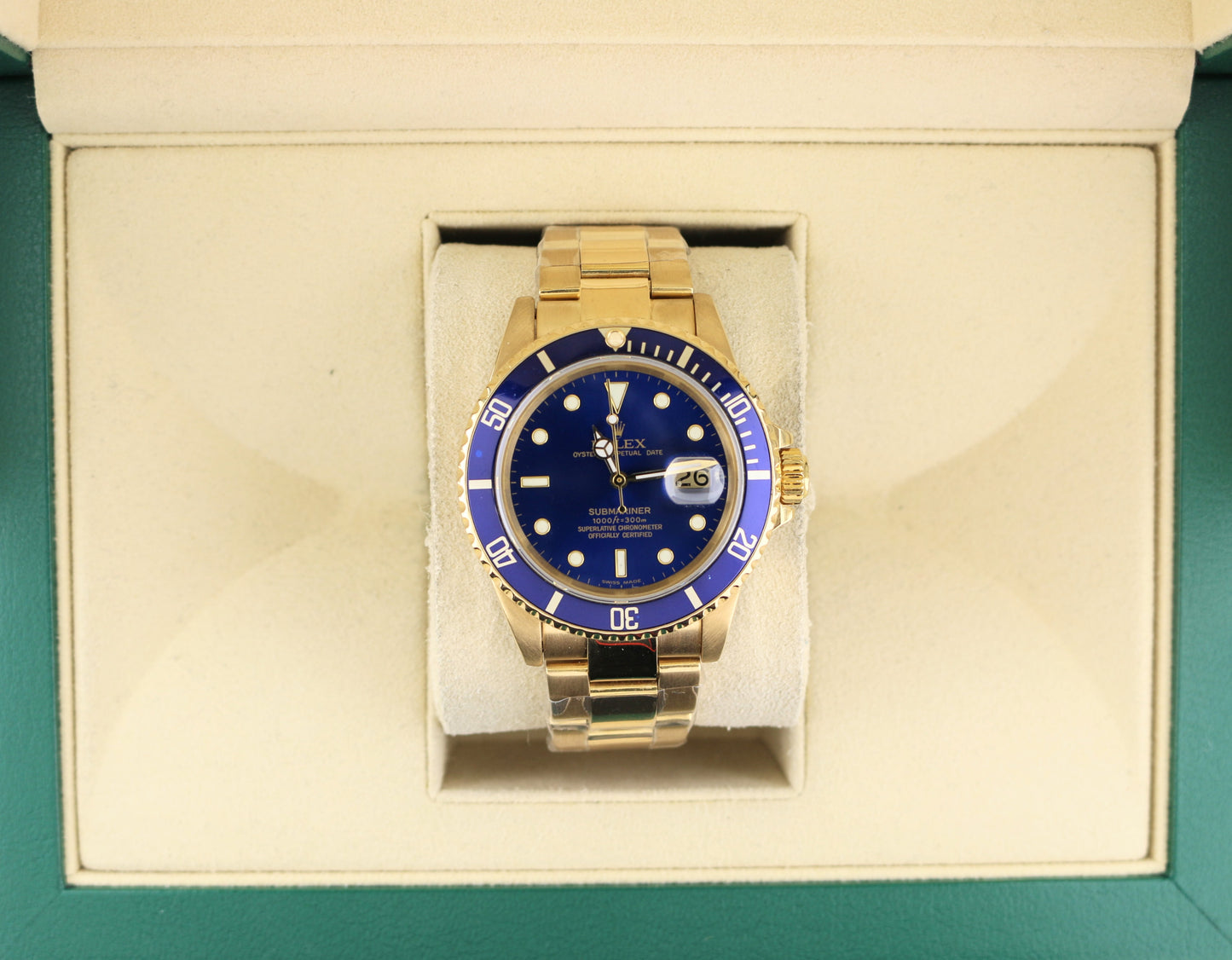 1984 Rolex Submariner 16808 Blue Dial Solid 18kt Oyster No Papers 40mm