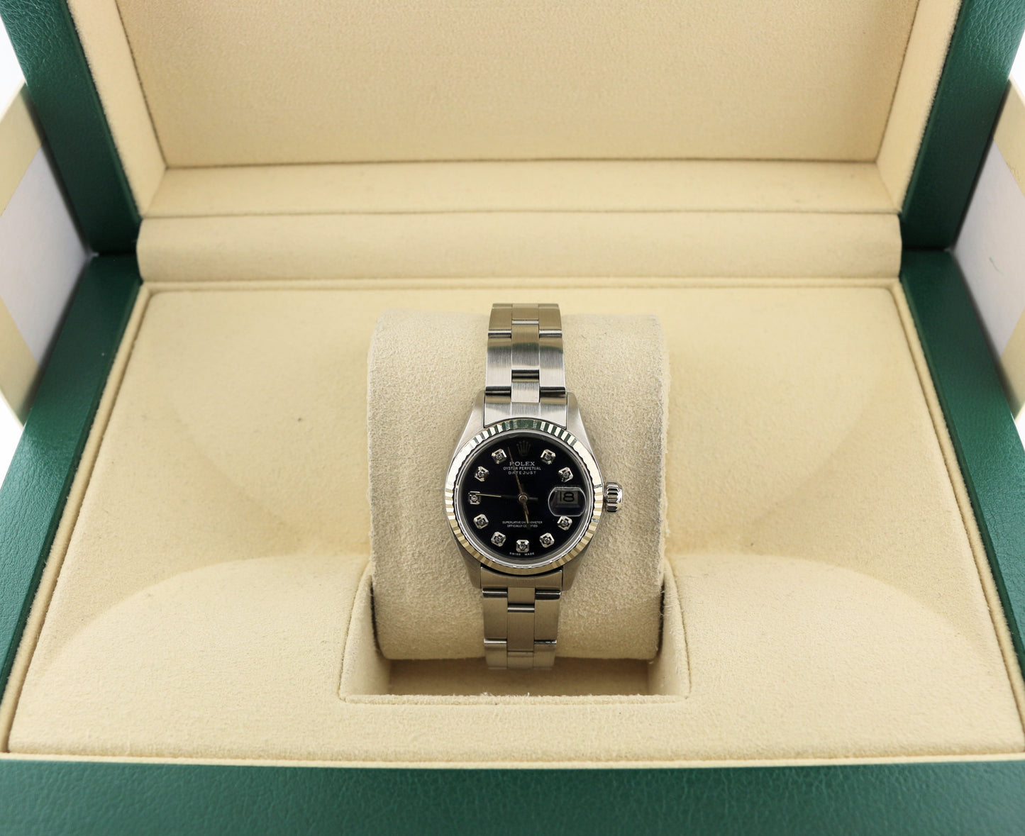 Rolex Ladies Datejust 6917 Blue Diamond Dial SS Oyster No Papers 26mm