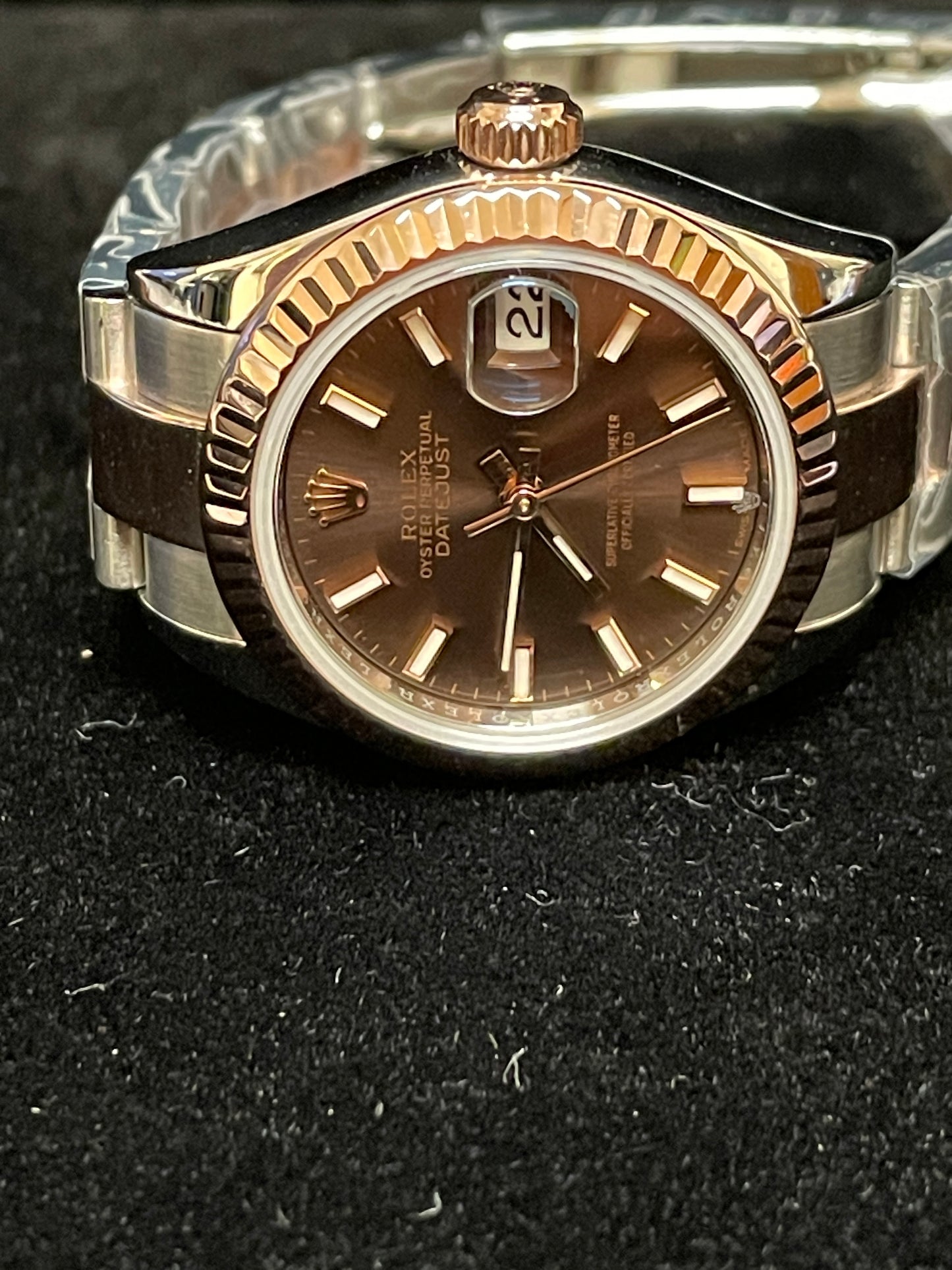 2019 Rolex Ladies Datejust 279171 Chocolate TT RG Oyster No Papers 28mm