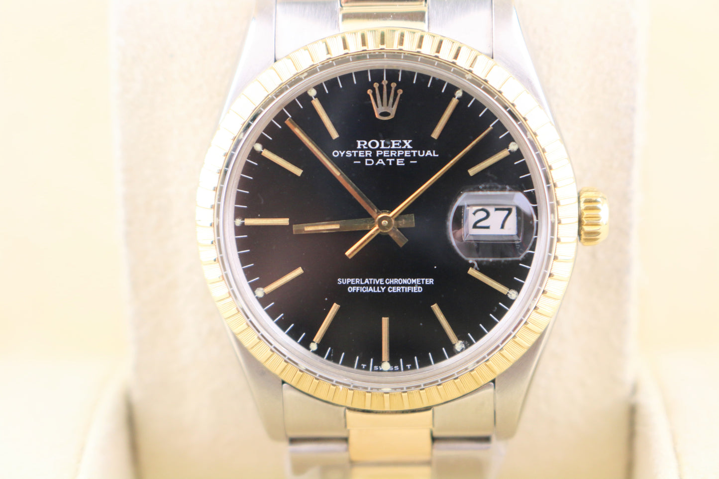 1983 Rolex Date 15053 Black Dial TT Oyster No Papers 34mm
