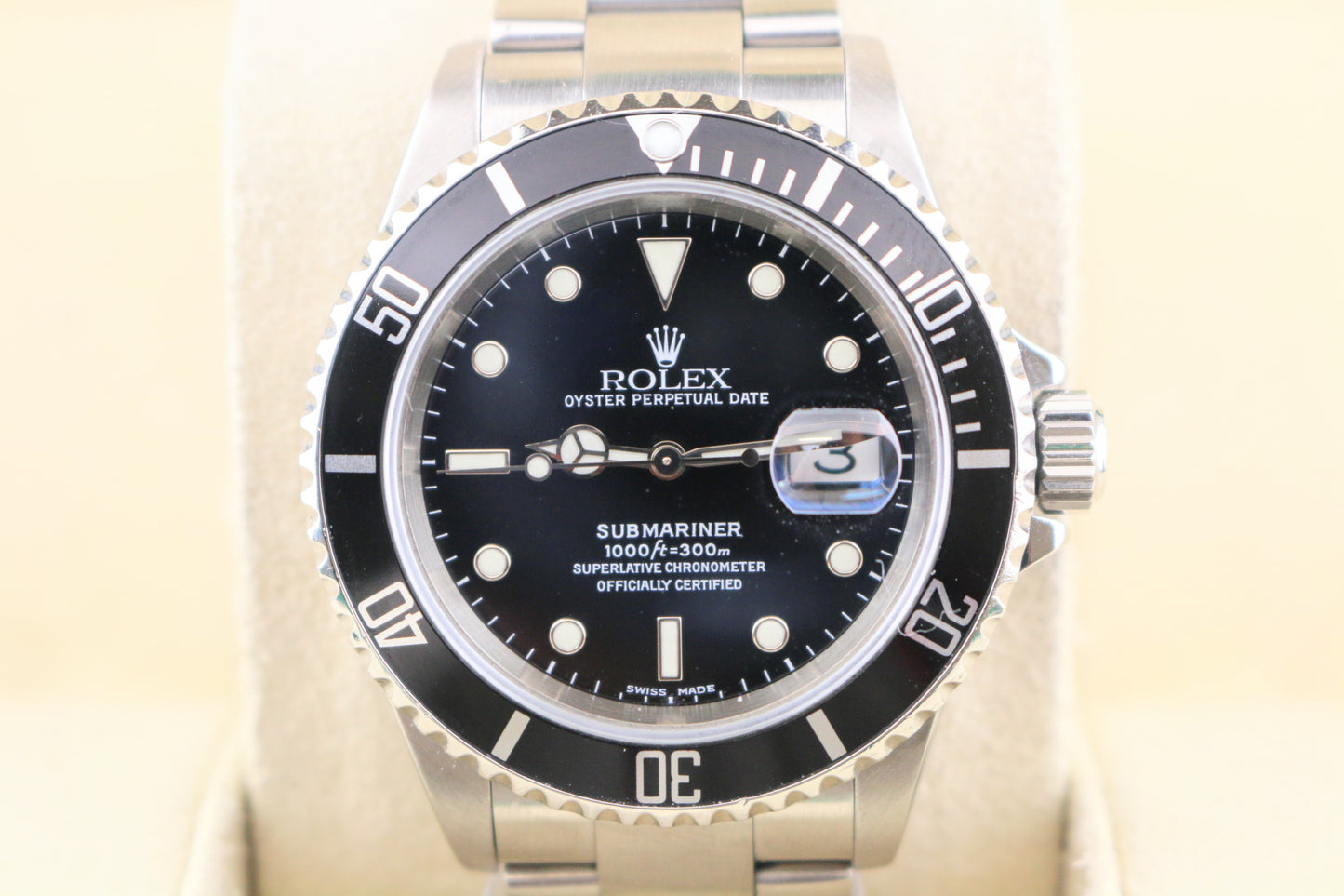 2000 Rolex Submariner Date 16610 Black Dial SEL SS Oyster With Papers 40mm