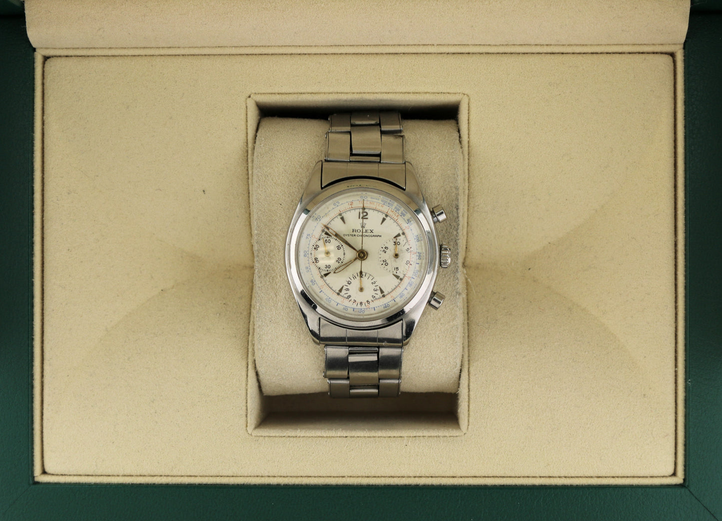1963 Rolex Chronograph Pre-Daytona 6034 Silver Dial Oyster Rivet C+I No Papers