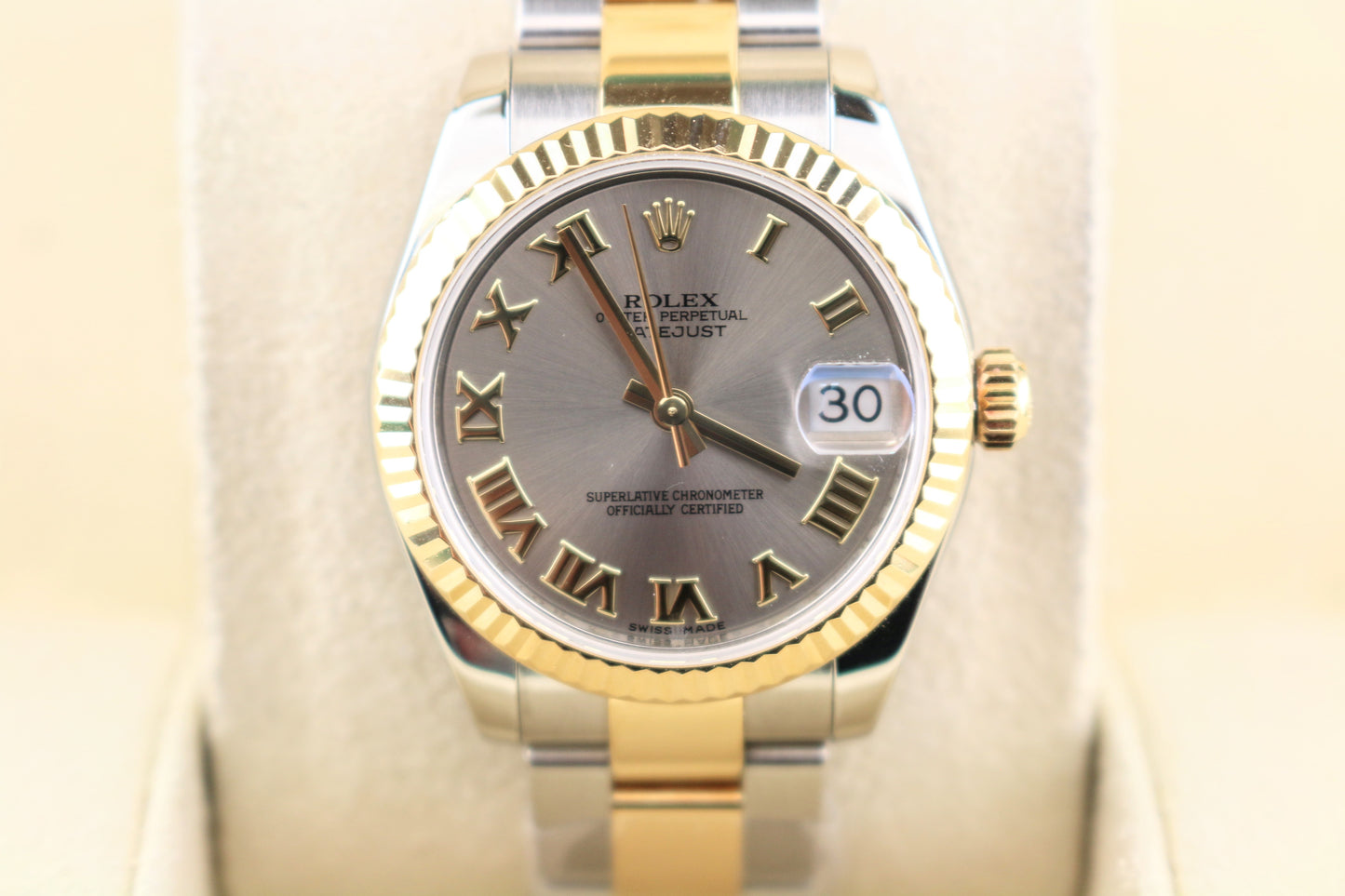 2014 Rolex Datejust 178273 Steel Roman Dial TT 18kt Oyster With Papers 31mm
