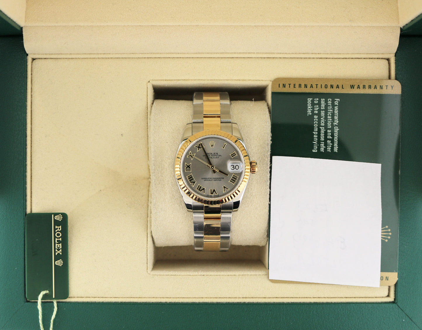2014 Rolex Datejust 178273 Steel Roman Dial TT 18kt Oyster With Papers 31mm