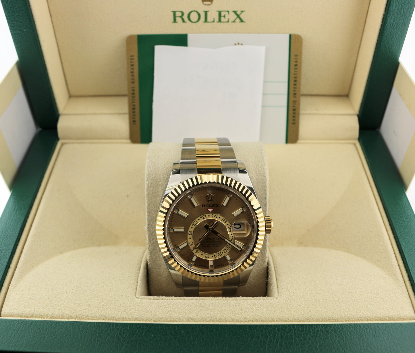 2019 Rolex Sky-Dweller 326933 Champagne Dial TT 18kt Oyster With Papers 42mm