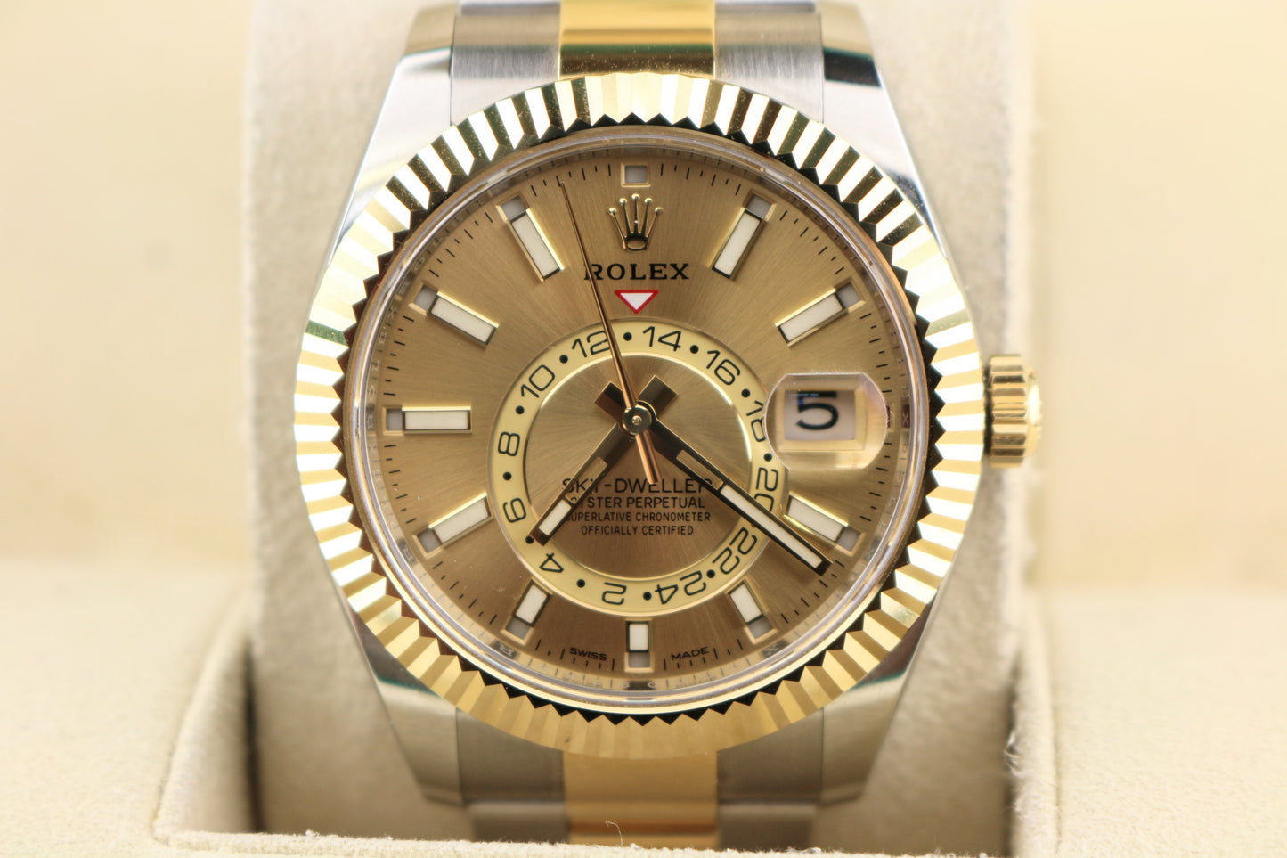 2019 Rolex Sky-Dweller 326933 Champagne Dial TT 18kt Oyster With Papers 42mm