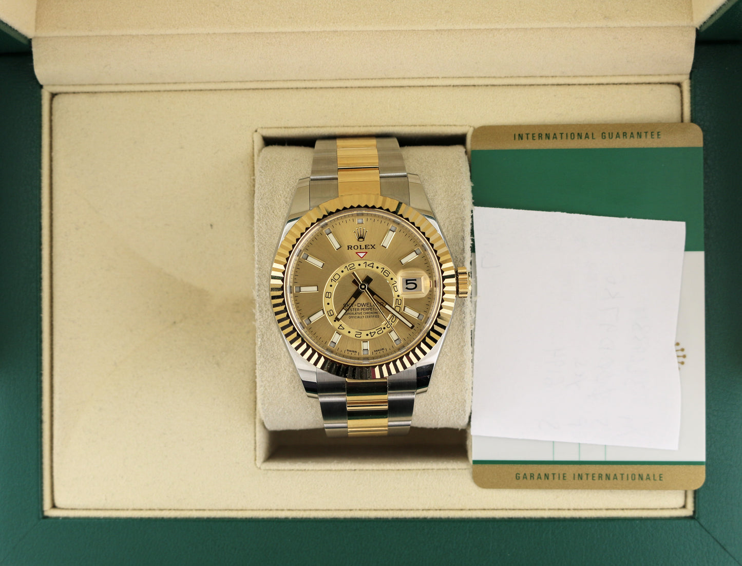 2019 Rolex Sky-Dweller 326933 Champagne Dial TT 18kt Oyster With Papers 42mm