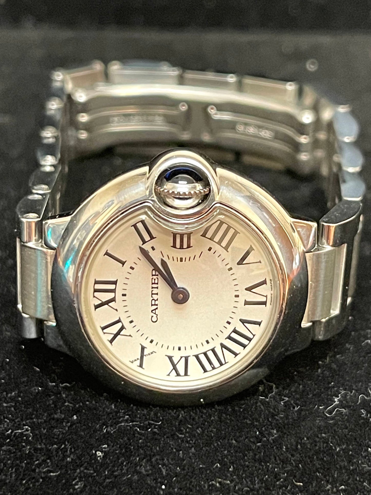 Cartier Ladies Ballon Bleu 3009 White Roman Stainless Steel No Papers 28mm