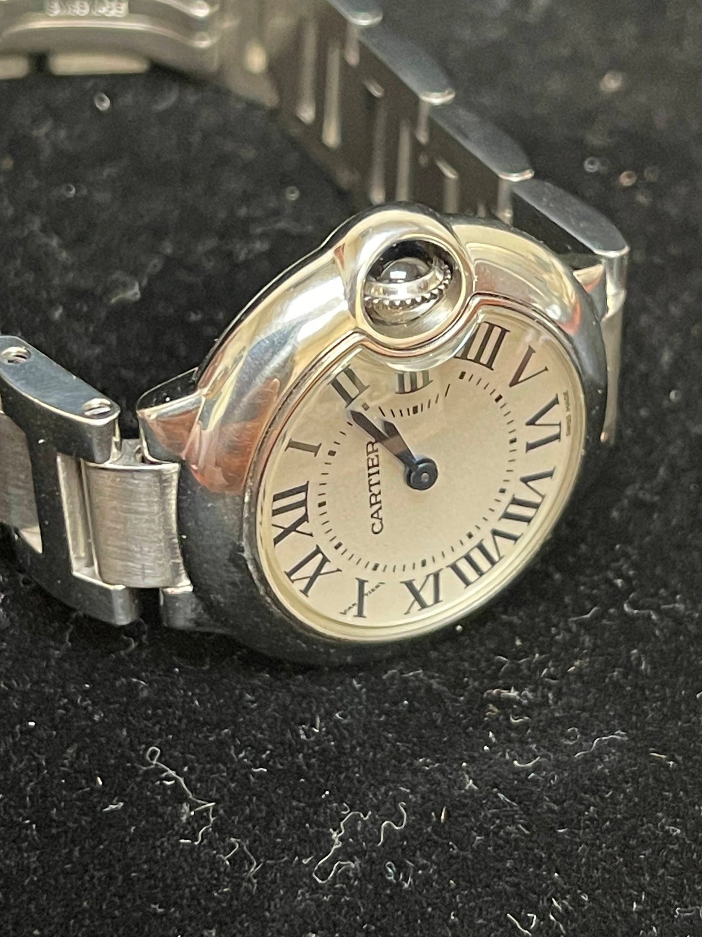 Cartier Ladies Ballon Bleu 3009 White Roman Stainless Steel No Papers 28mm