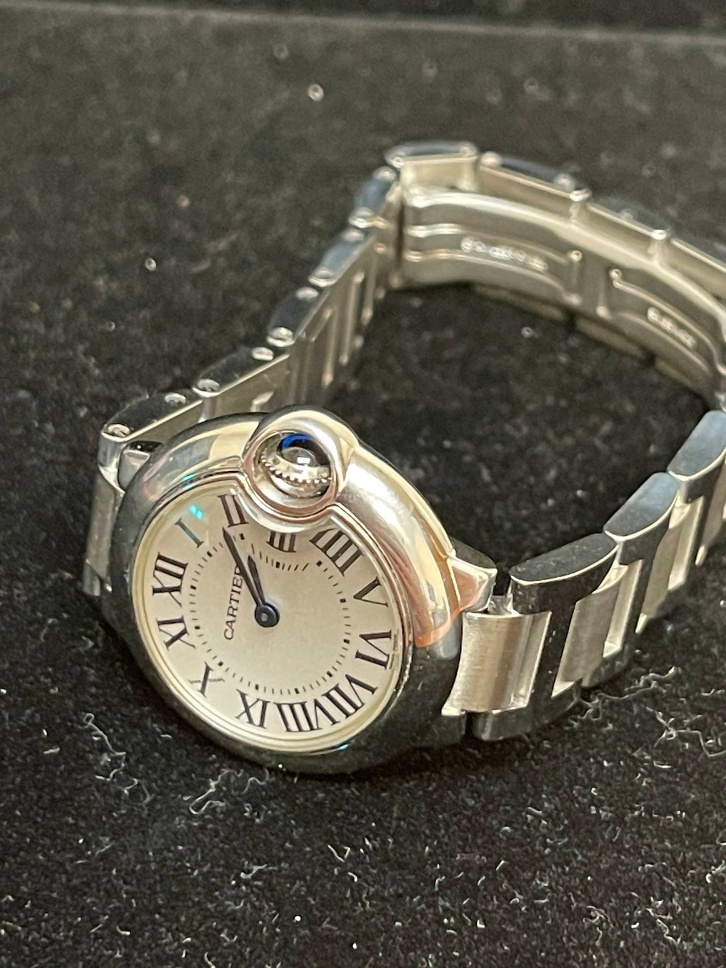 Cartier Ladies Ballon Bleu 3009 White Roman Stainless Steel No Papers 28mm
