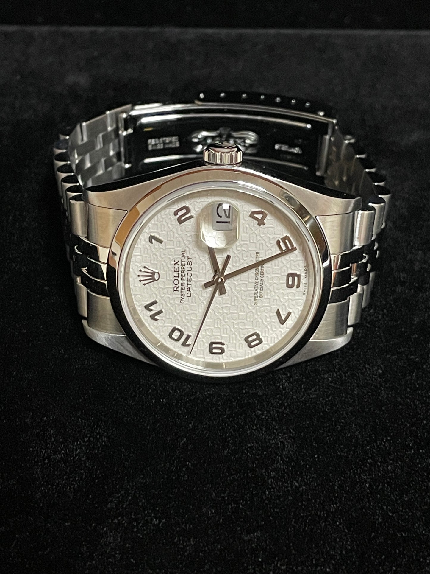 2005 Rolex Datejust 16200 Ivory White Jubilee Arabic SS Jubilee W/ Papers 36mm