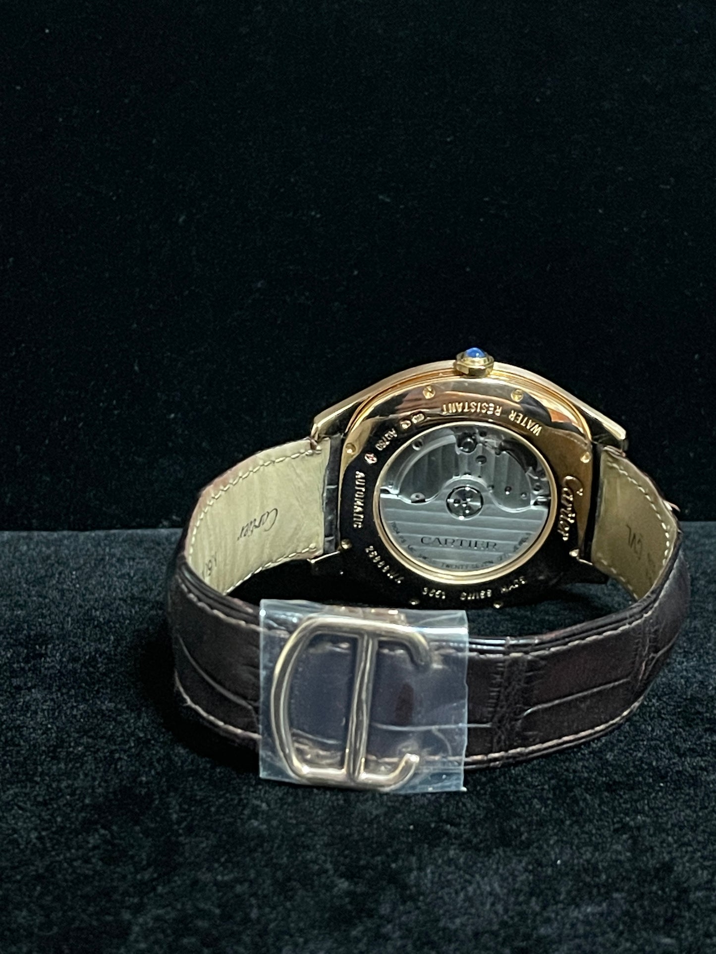 Cartier Drive 3651 White Roman Dial 18kt Rose Gold WGNM0003 Leather Strap 42mm