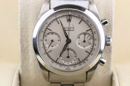 1958 Rolex PreDaytona 6234 Silver Dial SS Rivet Brevete No Papers 36mm