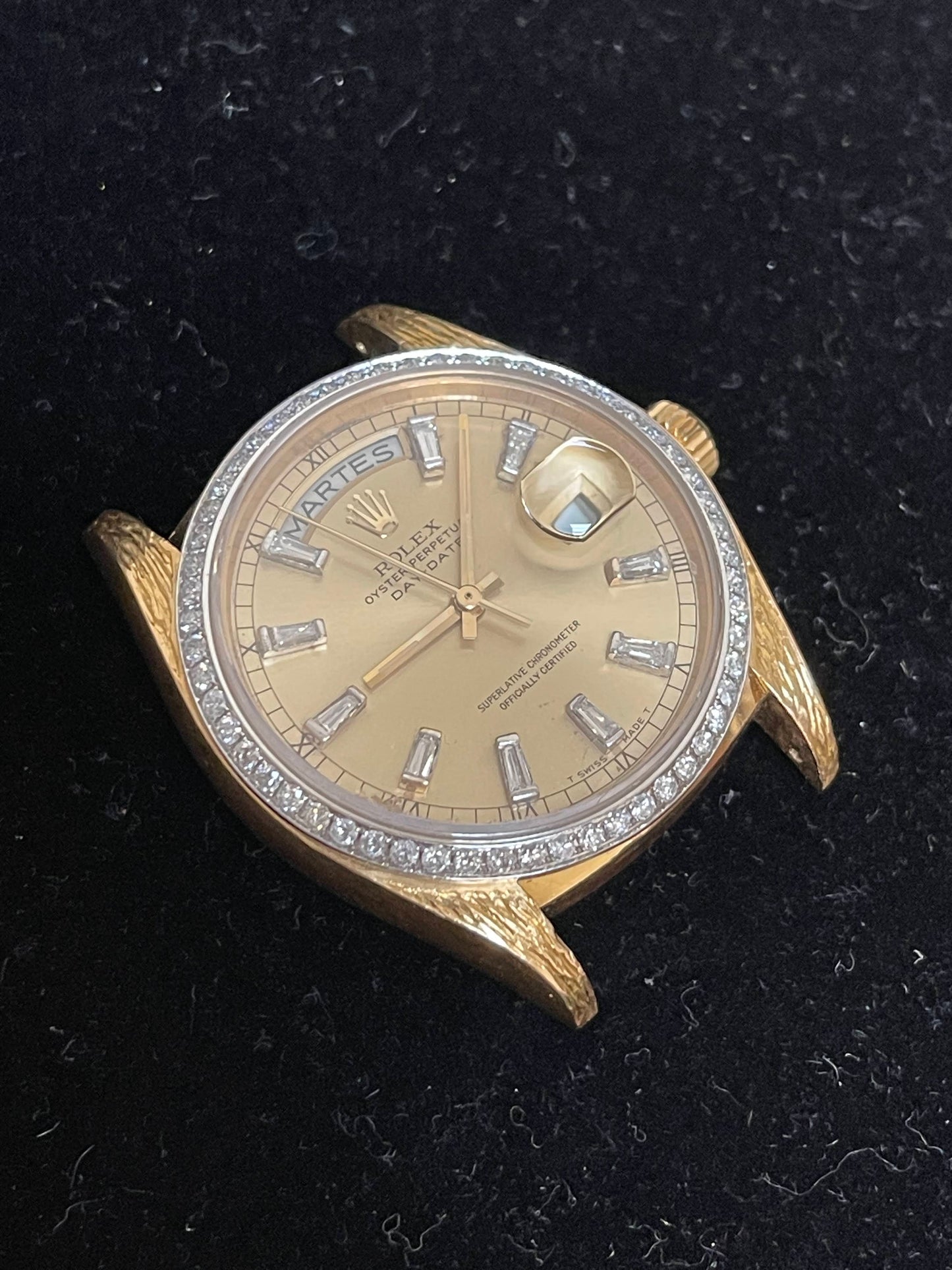 1979 Rolex Day-Date 18038 Champagne Diamond Dial +Bezel Spanish Wheel 36mm