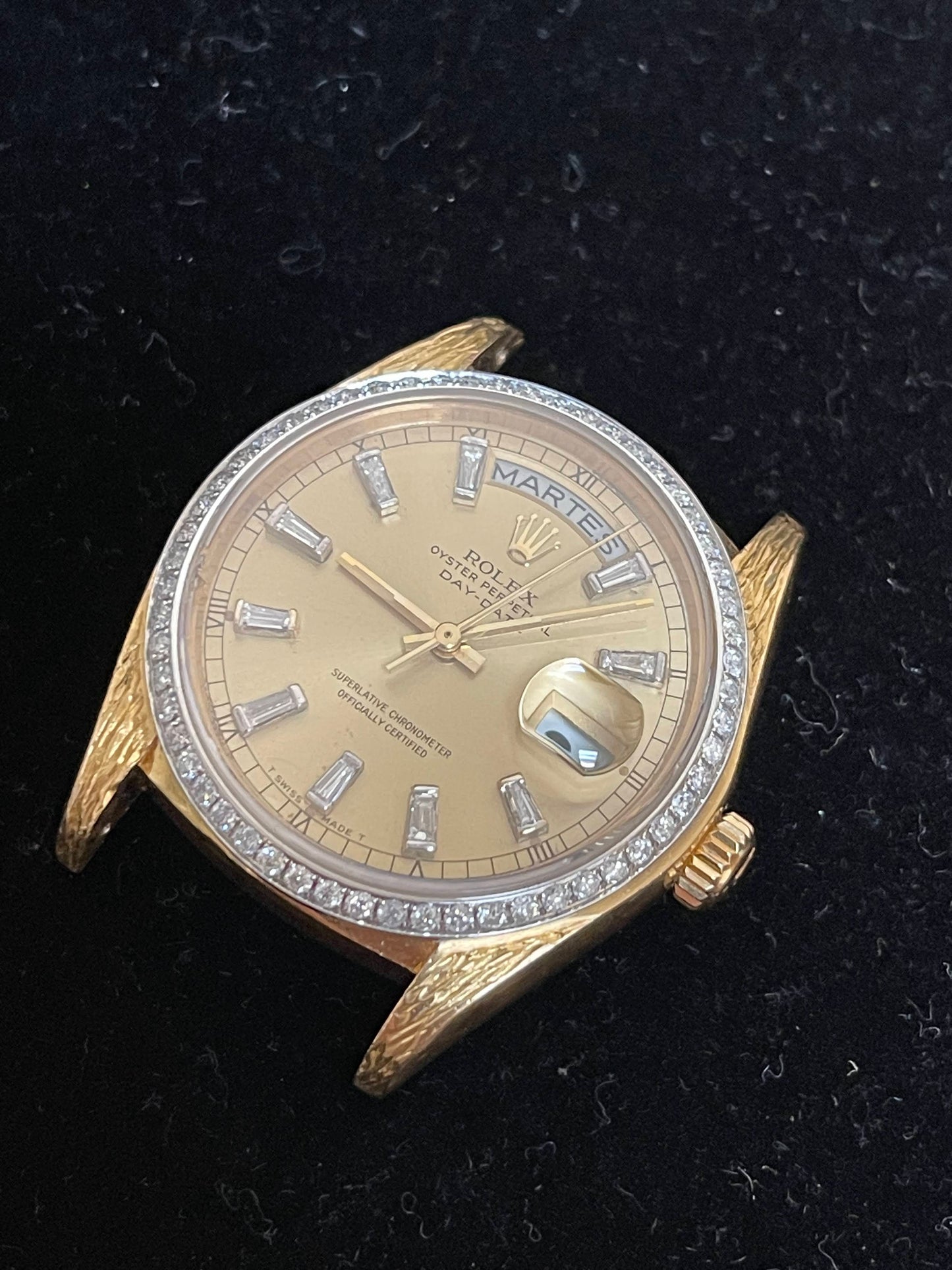 1979 Rolex Day-Date 18038 Champagne Diamond Dial +Bezel Spanish Wheel 36mm