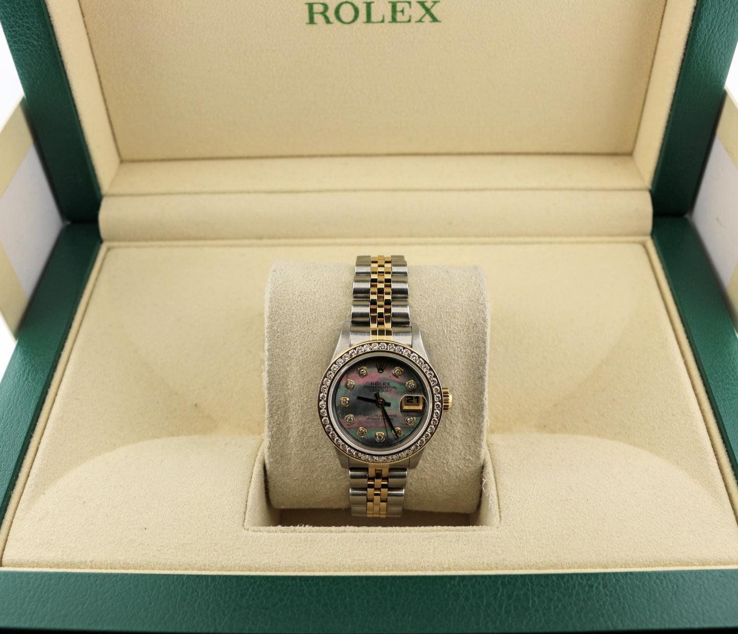Rolex Ladies Datejust 69173 Tahitian MOP Diamond Dial + Bezel TT Jubilee 26mm