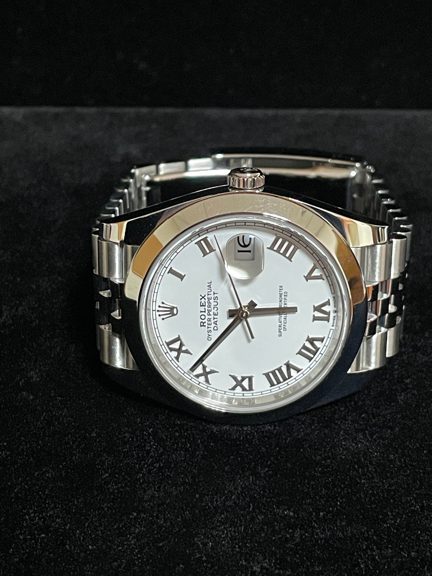 2019 Rolex Datejust 126300 White Roman Dial SS Jubilee WIth Papers 41mm