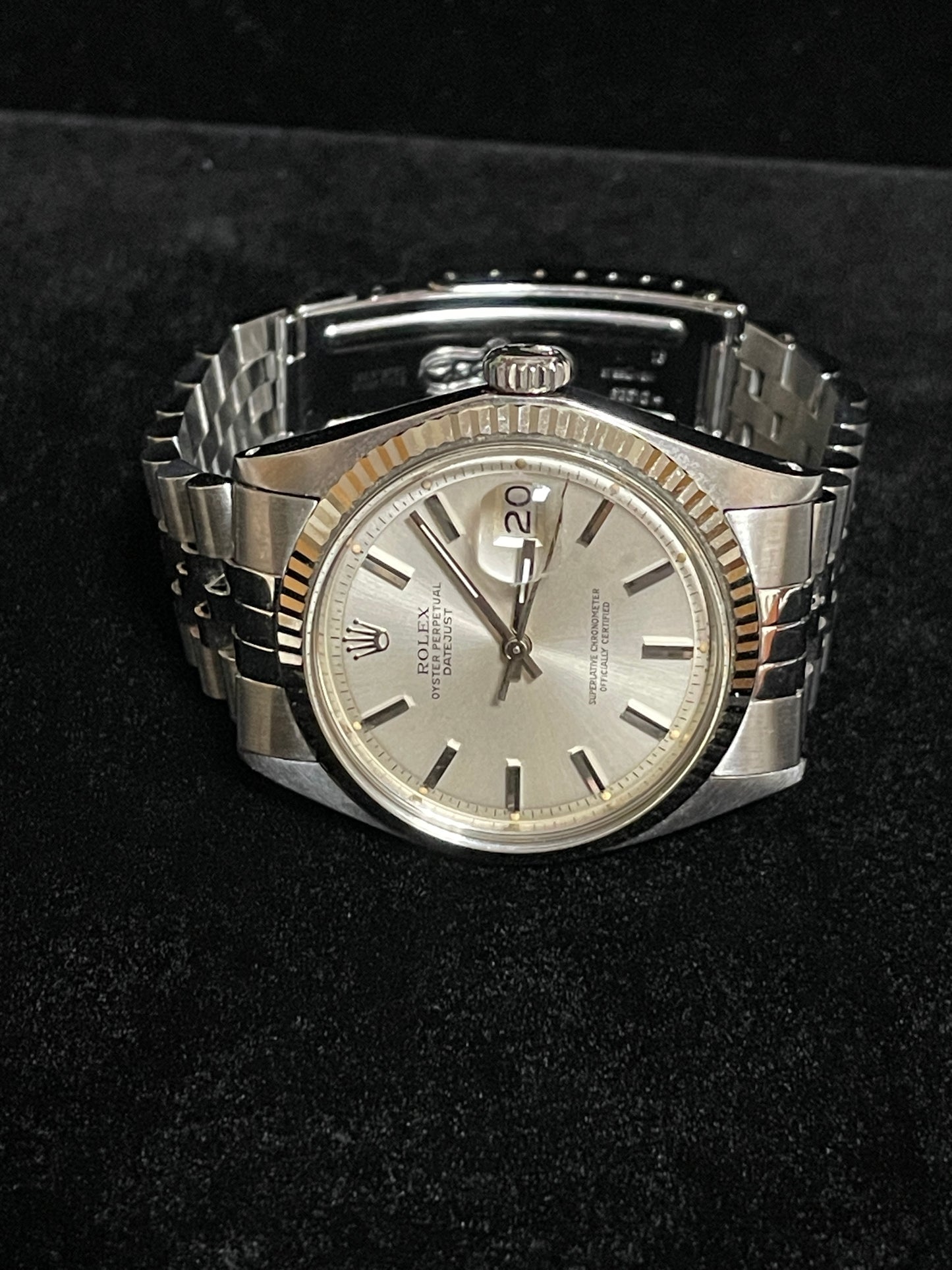 1975 Rolex Datejust 1601 Silver Dial SS Jubilee 18kt Fluted Bezel No Papers 36mm