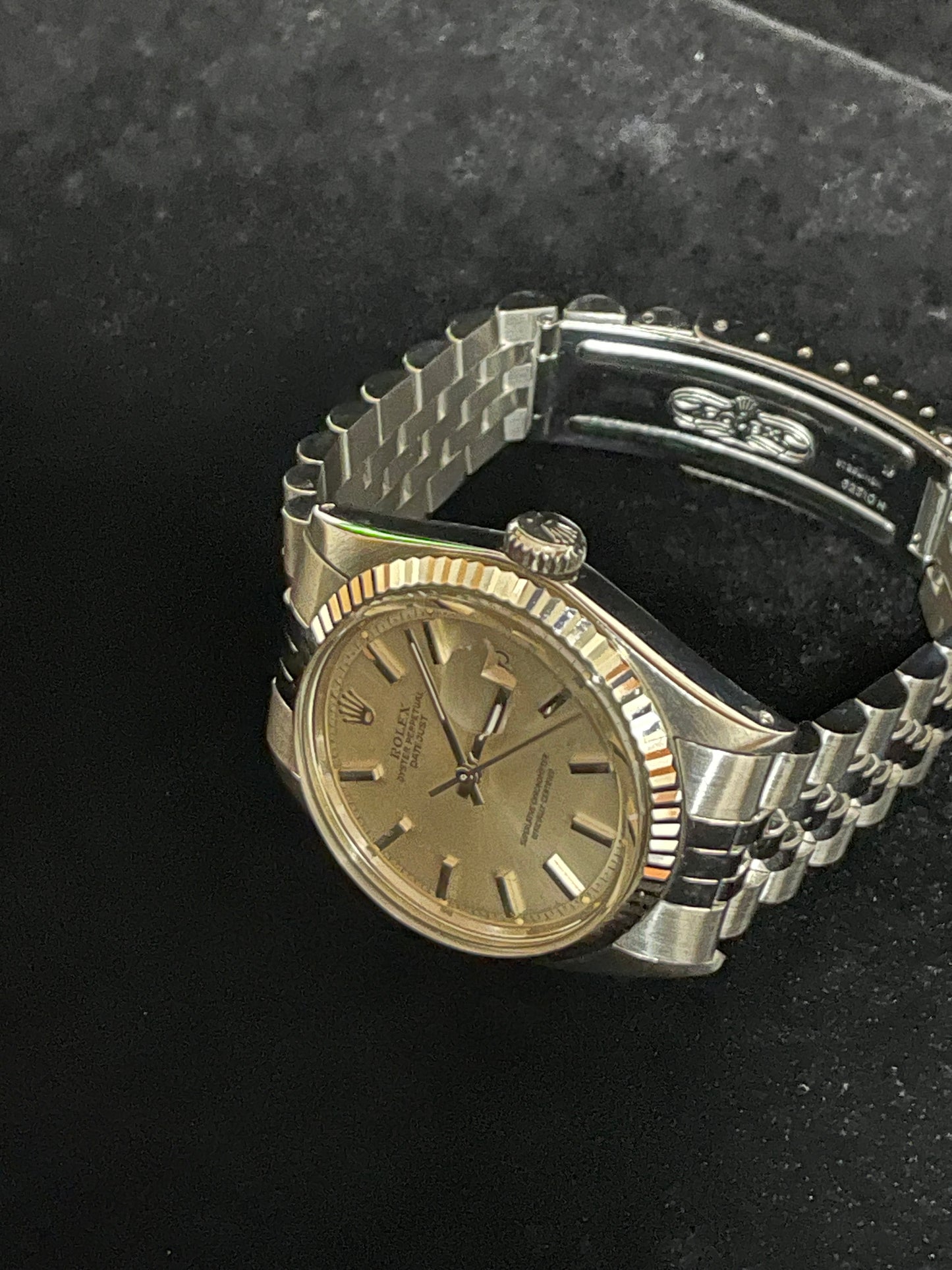 1975 Rolex Datejust 1601 Silver Dial SS Jubilee 18kt Fluted Bezel No Papers 36mm