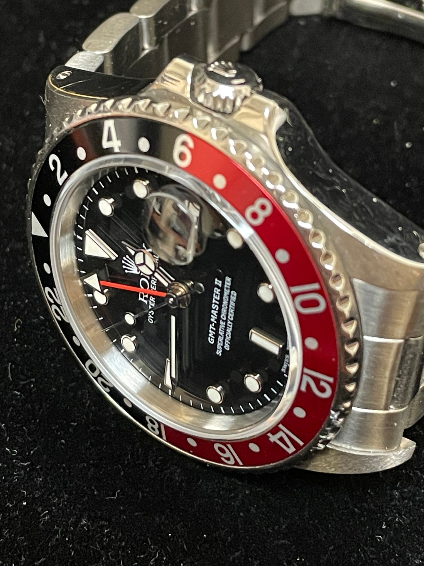 1984 Rolex GMT Master II Fat Lady 16760 Black Dial SS Oyster No Papers 40mm