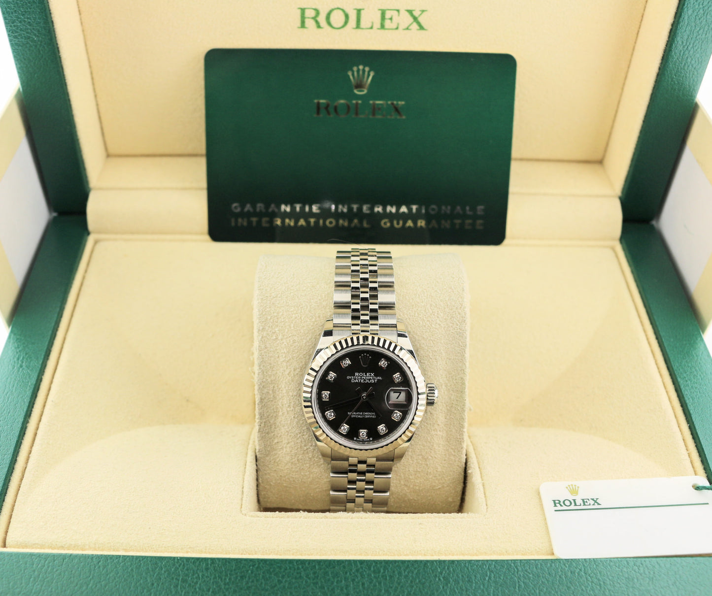 OHA 2024 Rolex Ladies Datejust 279174 Rhodium Diamond Dial SS Jubilee W Papers 28mm