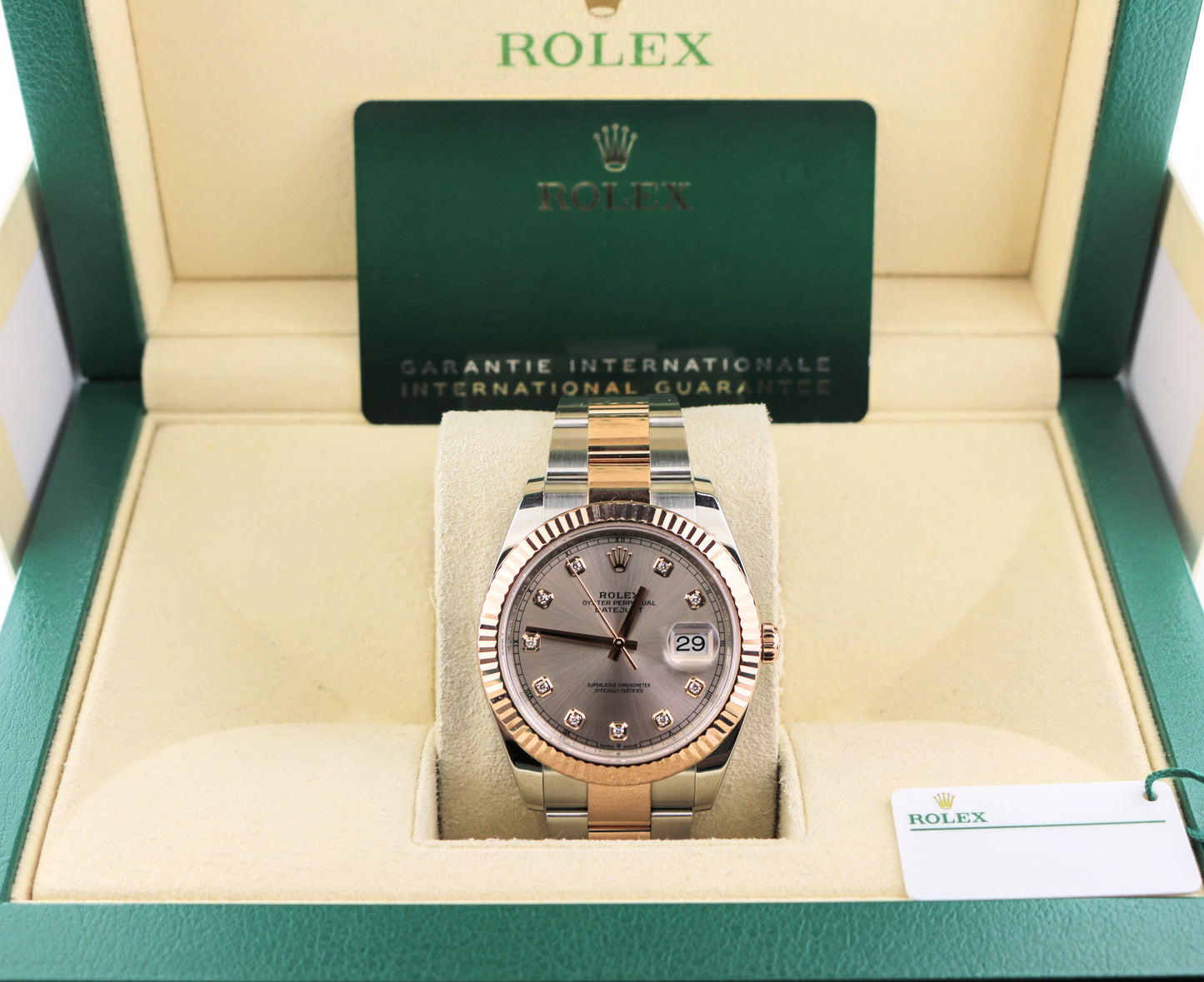 2023 Rolex Datejust 126331 Sundust Diamond Dial TT RG Oyster With Papers 41mm