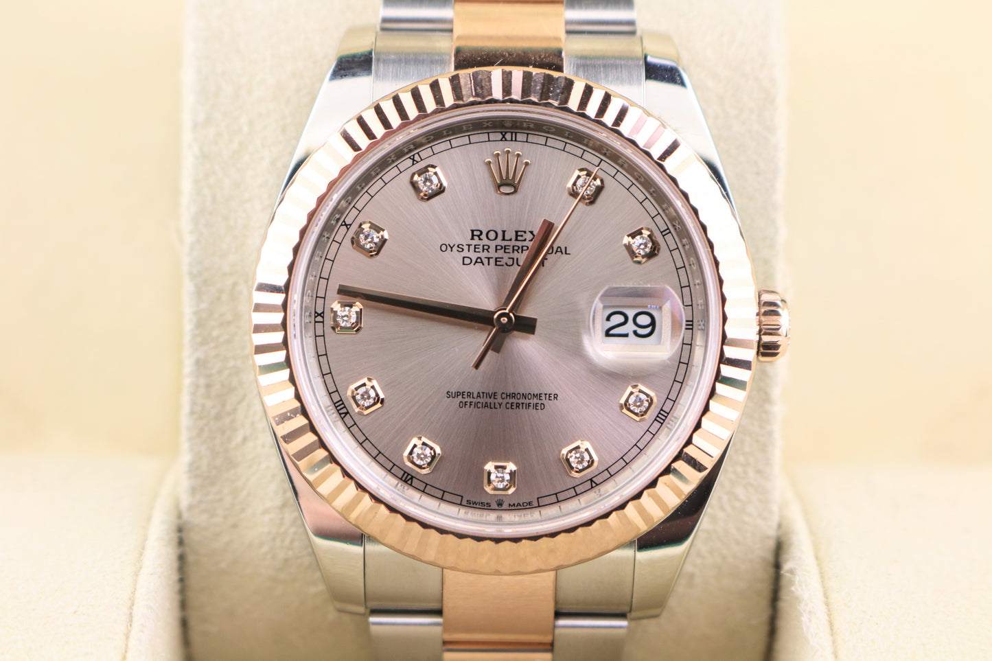 2023 Rolex Datejust 126331 Sundust Diamond Dial TT RG Oyster With Papers 41mm