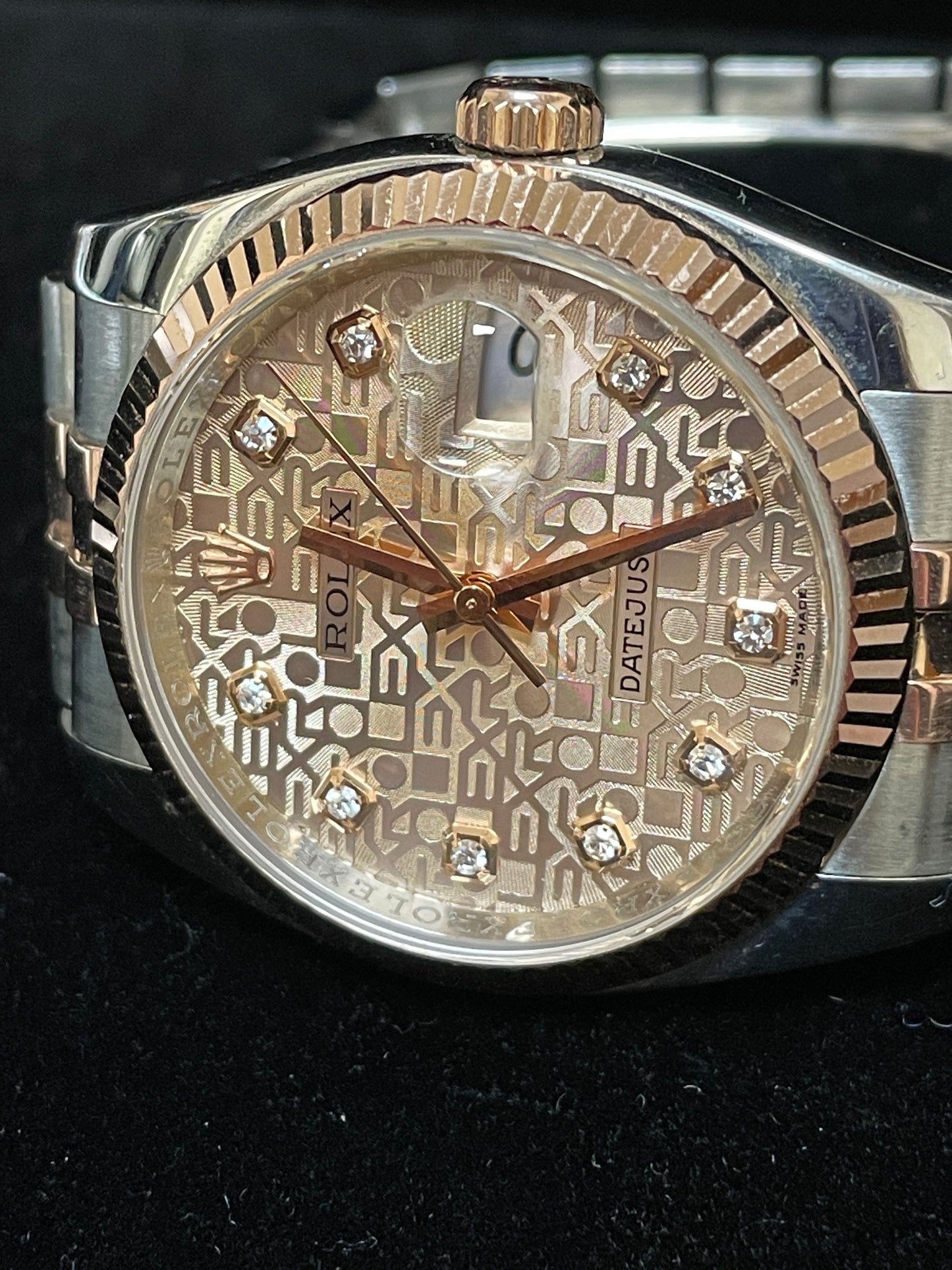 2009 Rolex Datejust 116231 Jubilee Diamond Dial TT Rose Jubilee No Papers 36mm