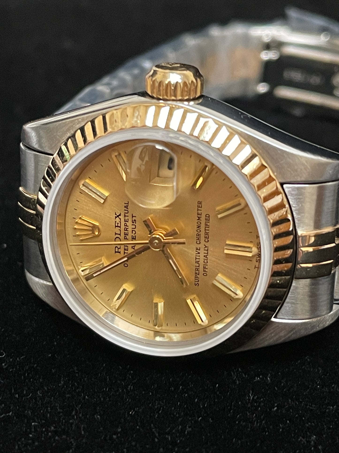 1995 Rolex Ladies Datejust 69173 Champagne Dial TT Jubilee No Papers 26mm