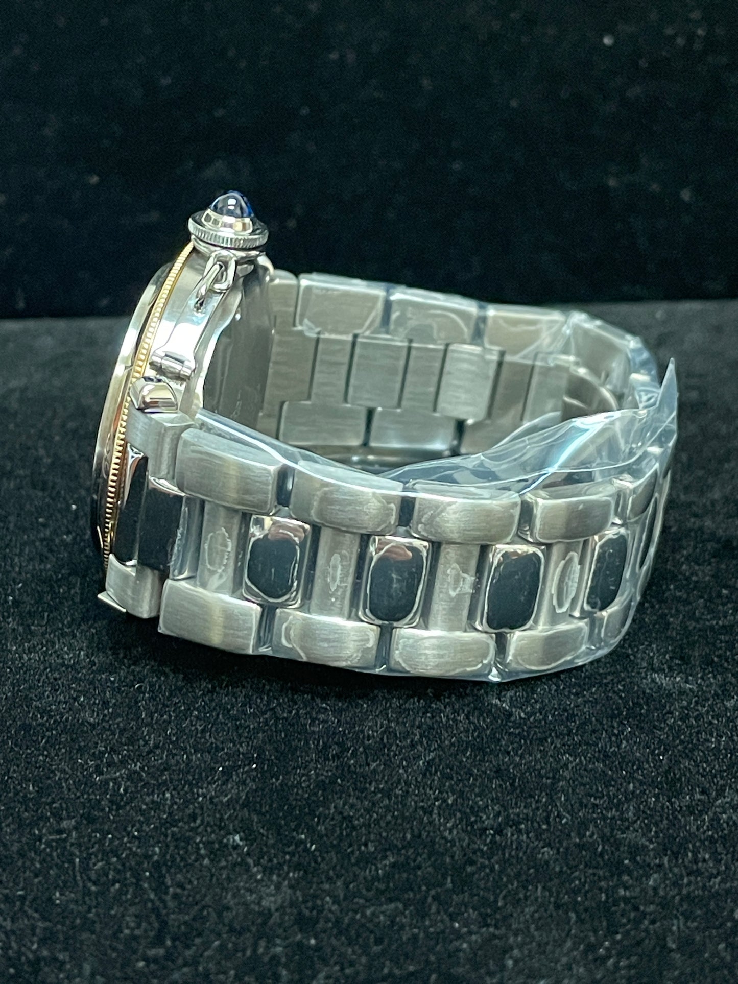 Cartier Pasha Power Reserve 1033 White Dial YG 18kt Bezel SS Watch Only 38mm