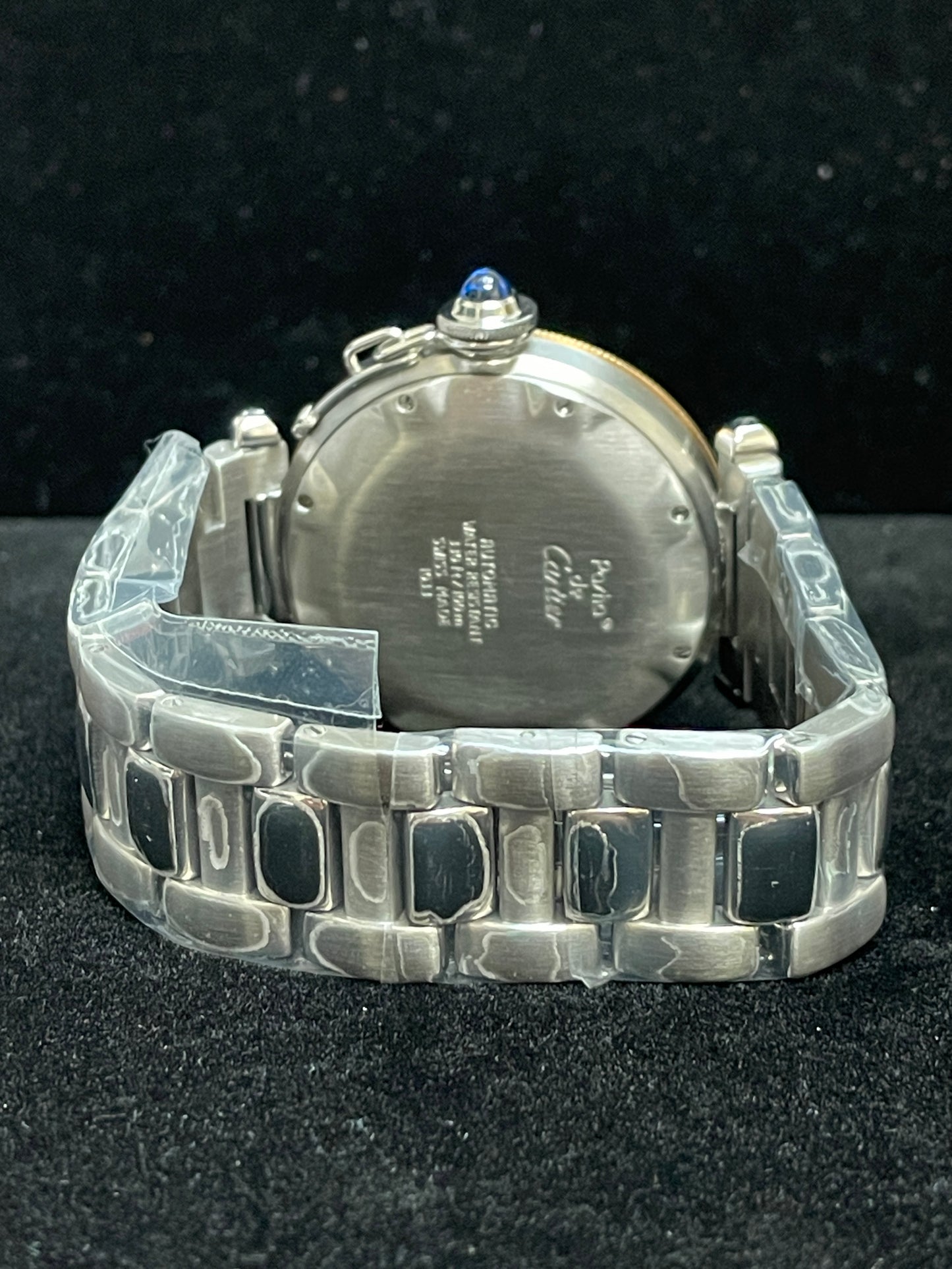 Cartier Pasha Power Reserve 1033 White Dial YG 18kt Bezel SS Watch Only 38mm