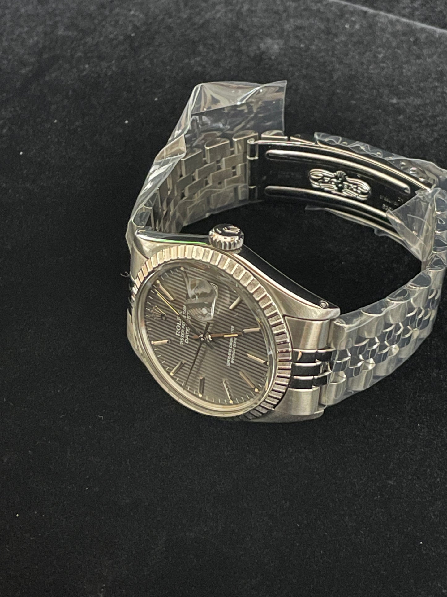 1984 Rolex Datejust 16030 Grey Tapestry Dial SS Jubilee No Papers 36mm