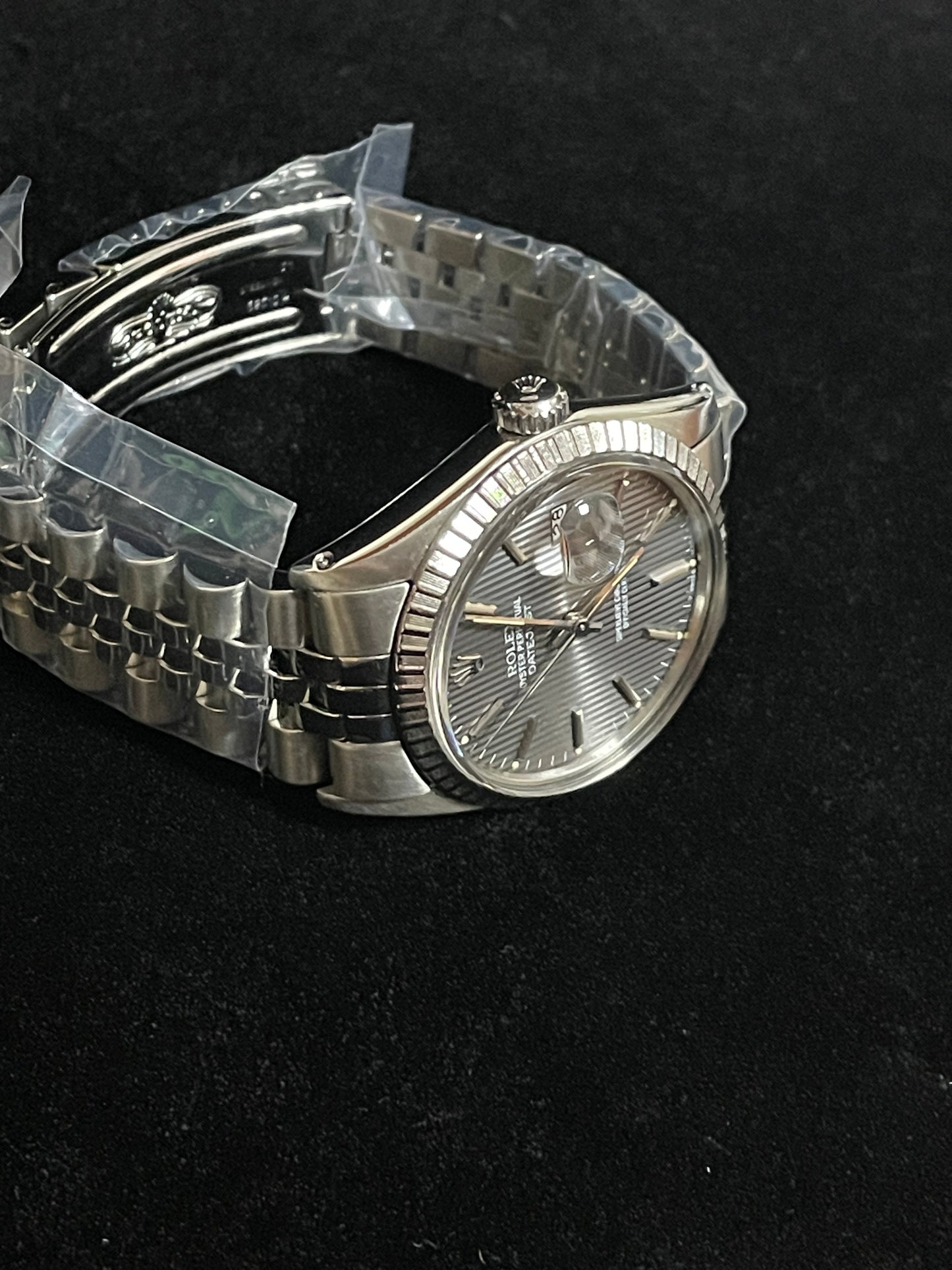1984 Rolex Datejust 16030 Grey Tapestry Dial SS Jubilee No Papers 36mm
