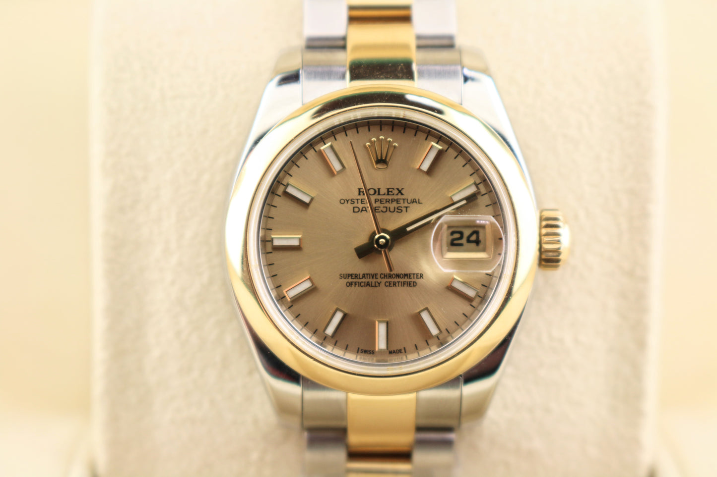 2006 Rolex Ladies Datejust 179163 Champagne Dial TT 18kt Oyster No Papers 26mm