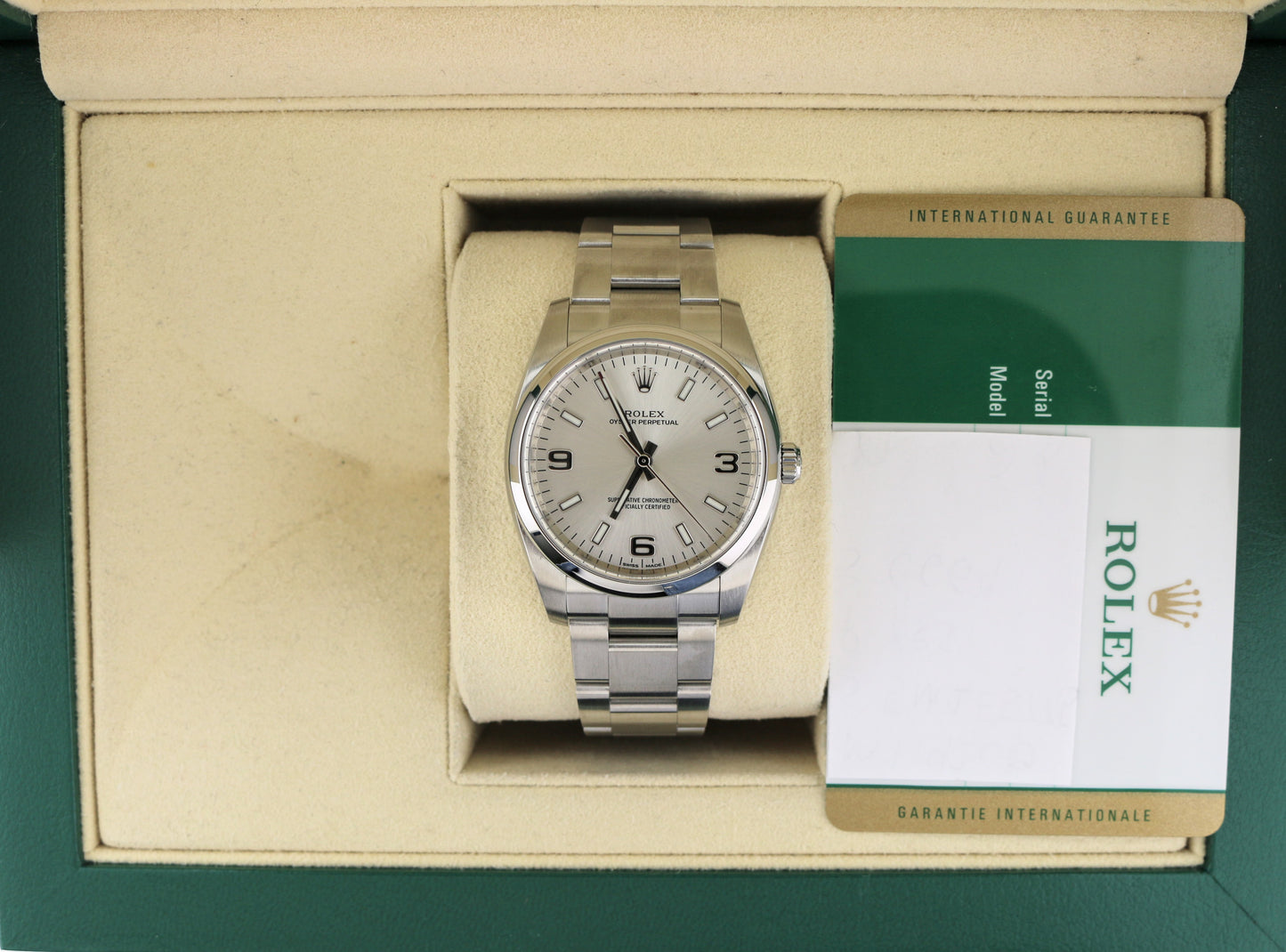 2017 Rolex Oyster Perpetual 114200 Silver Dial SS Oyster With Papers 34mm