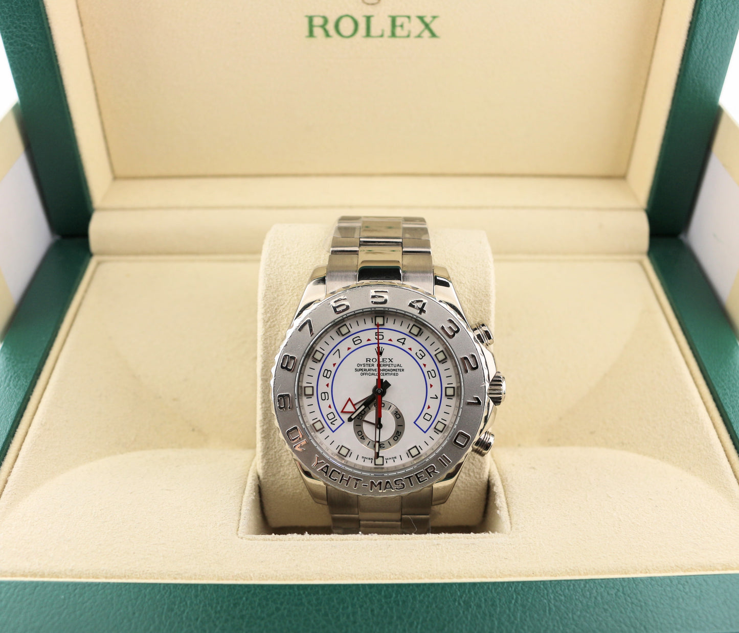 2008 Rolex Yacht-Master II 116689 White Dial WG 18kt Oyster No Papers 44mm