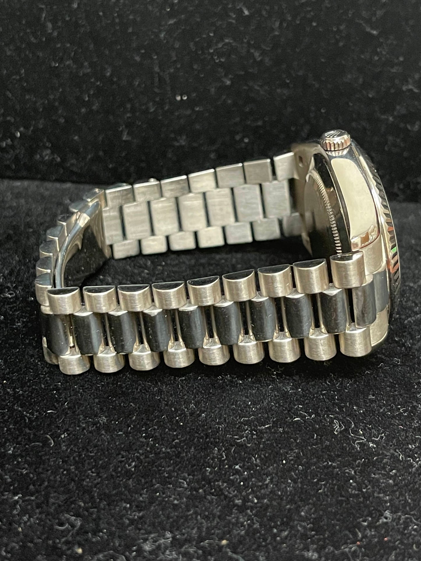 2009 Rolex Day-Date 218239 Silver Diamond Dial White Gold Bracelet No Papers 41m