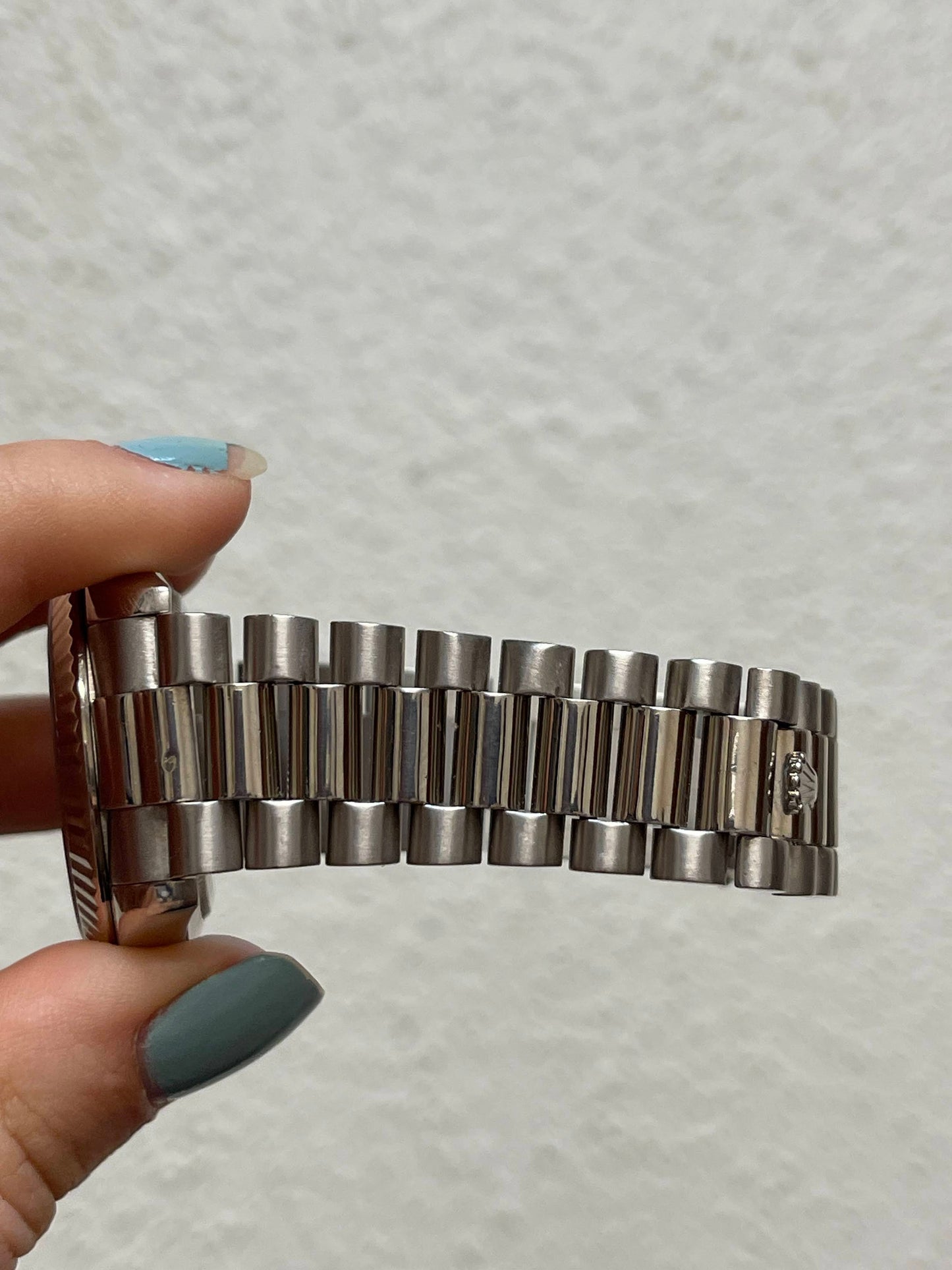 2009 Rolex Day-Date 218239 Silver Diamond Dial White Gold Bracelet No Papers 41m