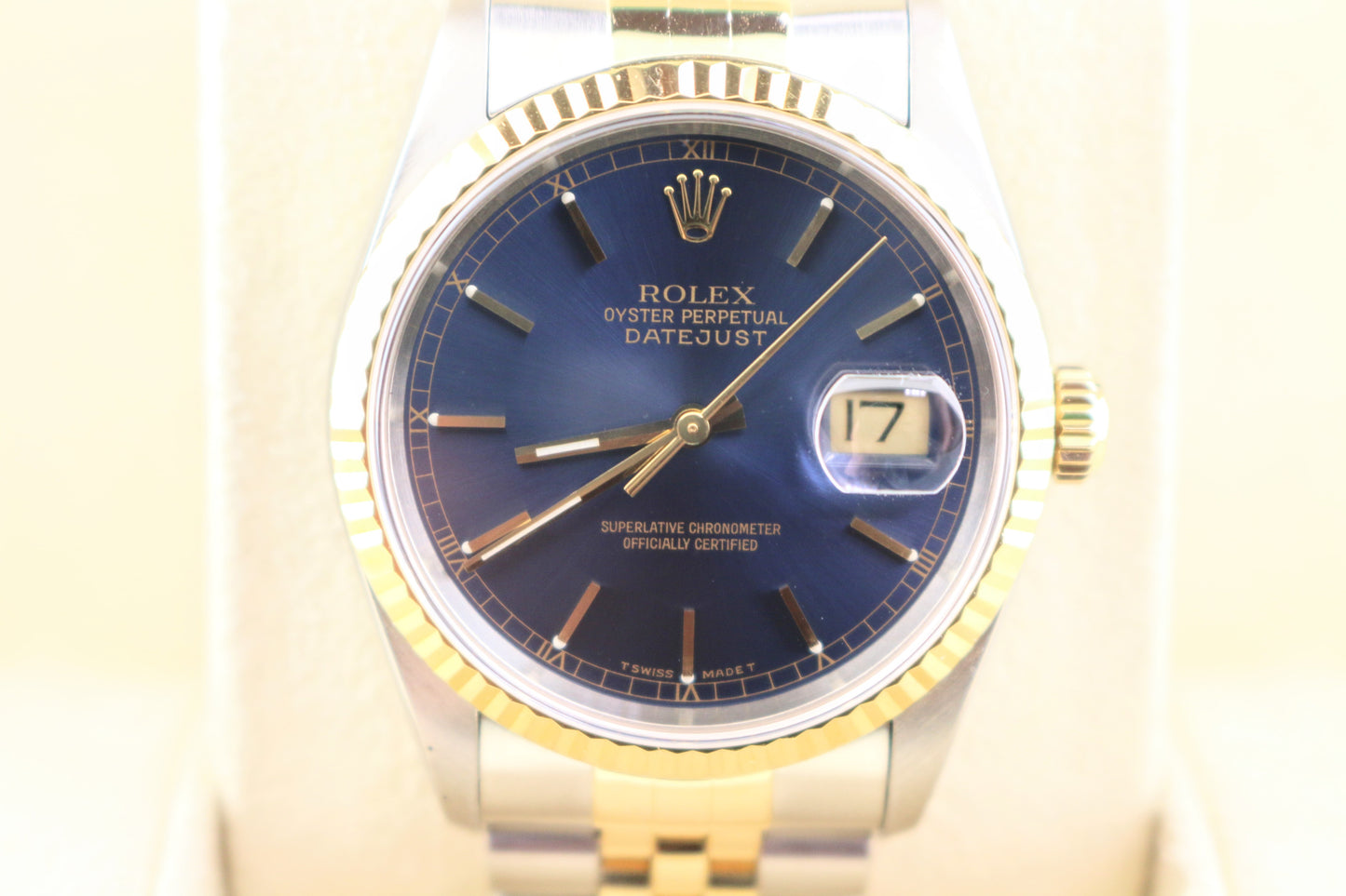 1997 Rolex Datejust 16233 Blue Dial TT Jubilee No Papers 36mm