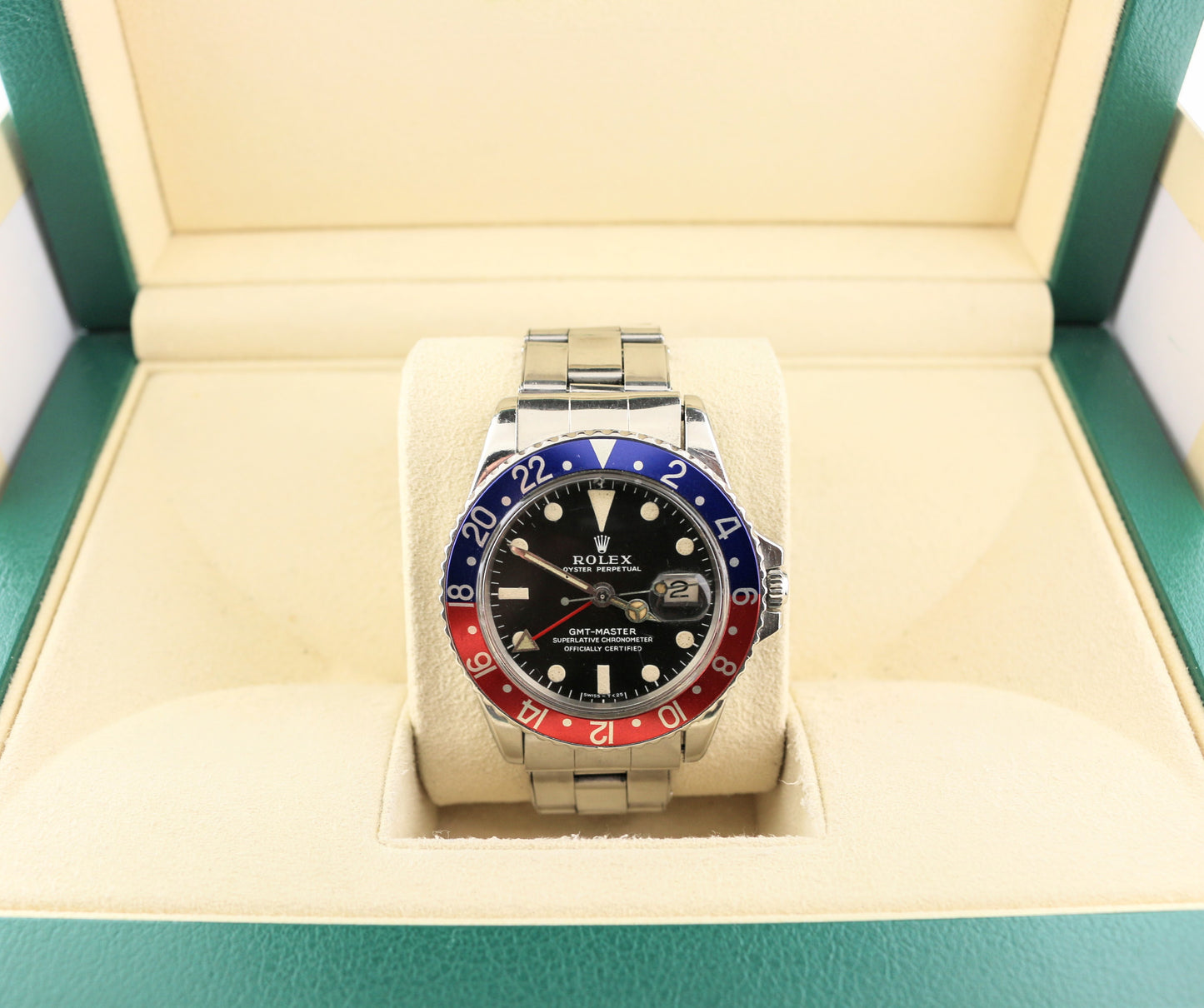 1968 Rolex GMT-Master 1675 Black Matte Dial MK1 Long E SS Oyster No Papers 40mm