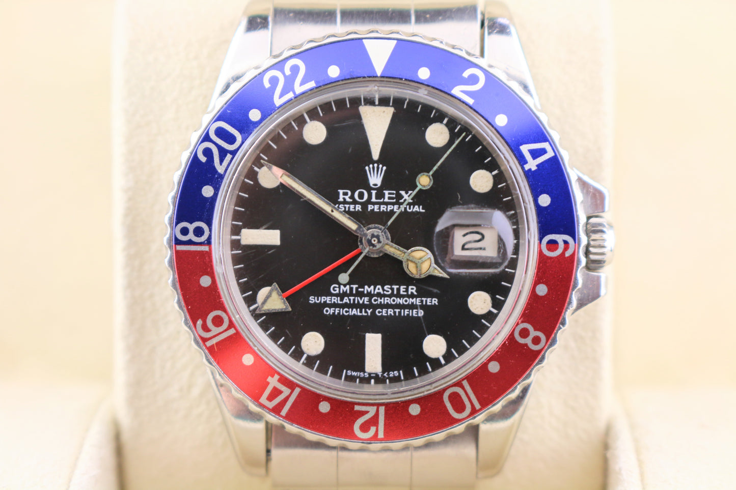 1968 Rolex GMT-Master 1675 Black Matte Dial MK1 Long E SS Oyster No Papers 40mm
