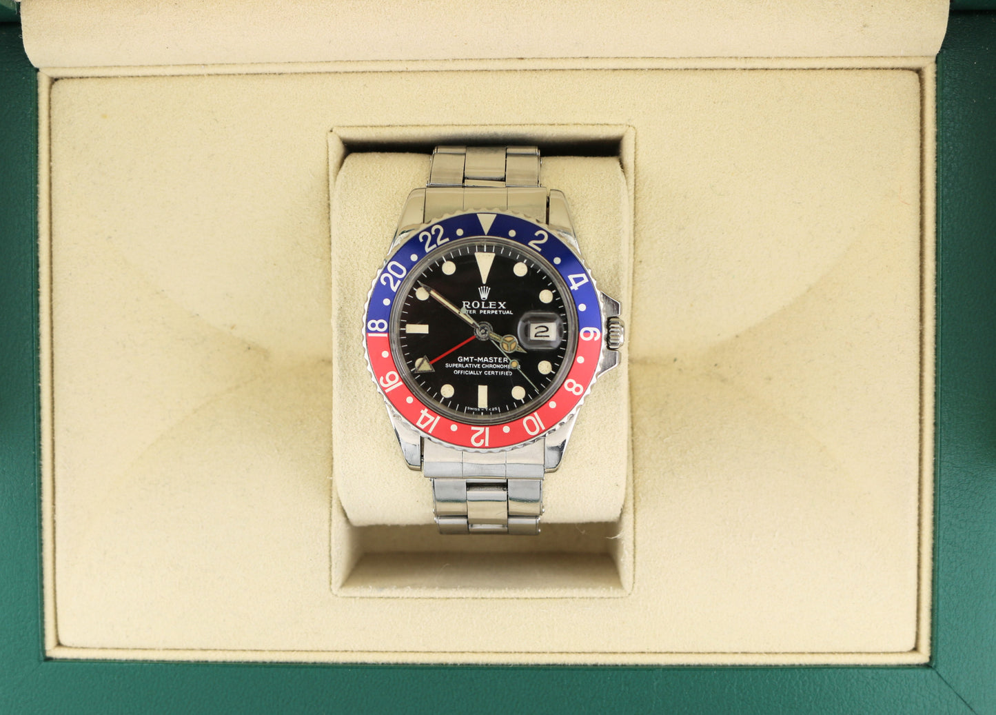 1968 Rolex GMT-Master 1675 Black Matte Dial MK1 Long E SS Oyster No Papers 40mm